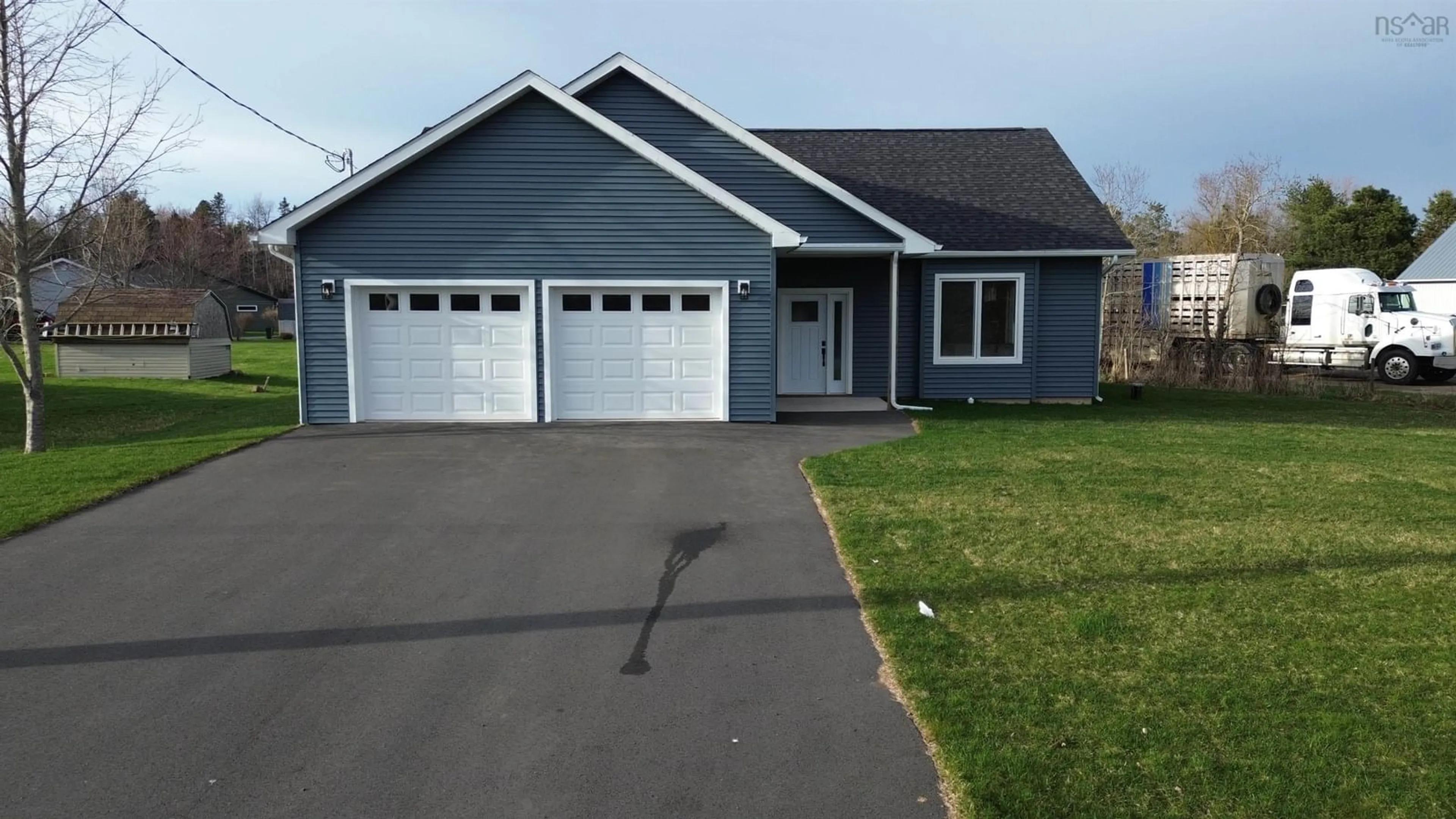 Home with vinyl exterior material, street for 259 Old Courthouse Branch Rd, Salmon River Nova Scotia B6L 3J2
