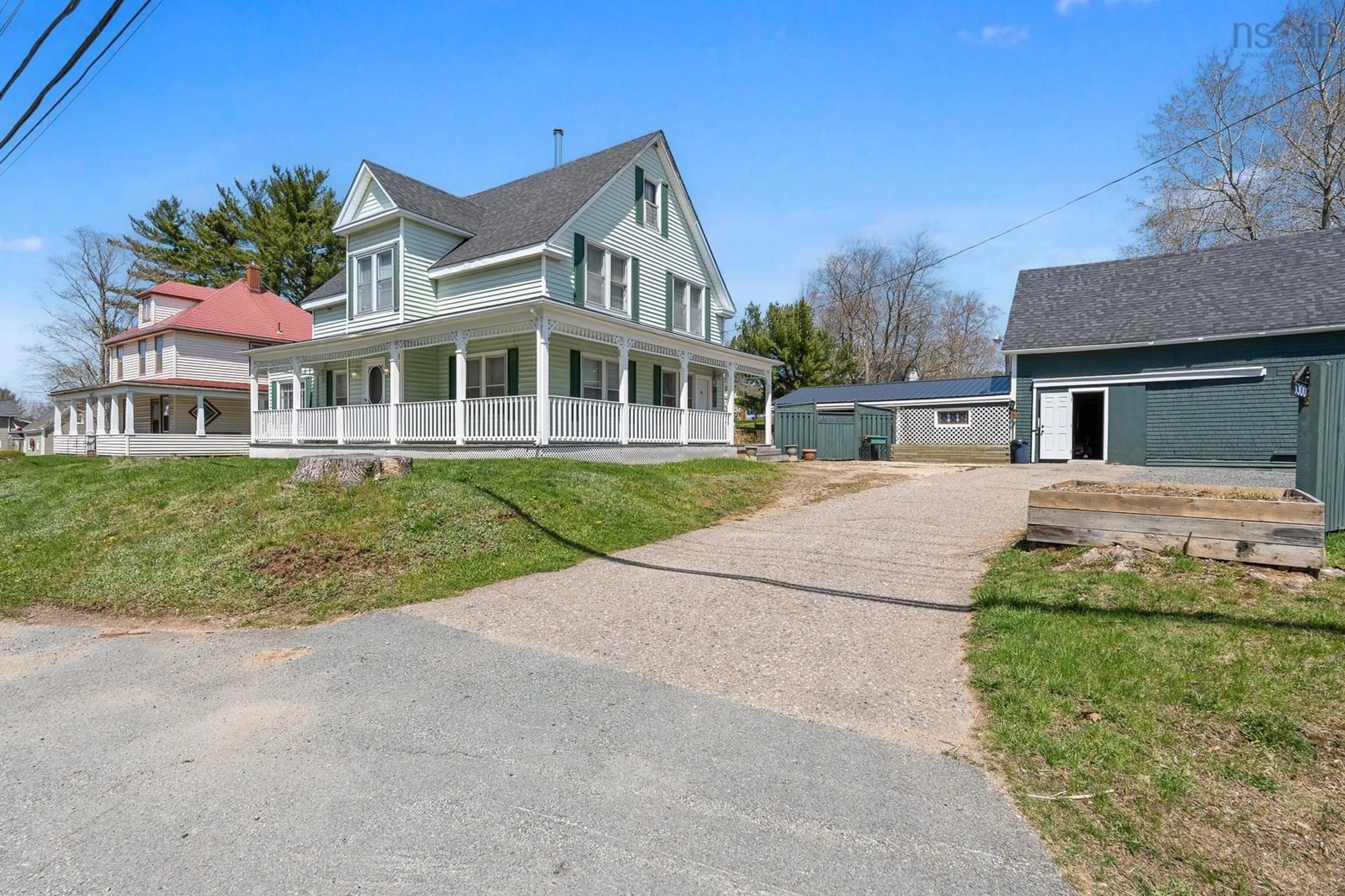 A pic from outside/outdoor area/front of a property/back of a property/a pic from drone, street for 5300 Highway 10, New Germany Nova Scotia B0R 1E0
