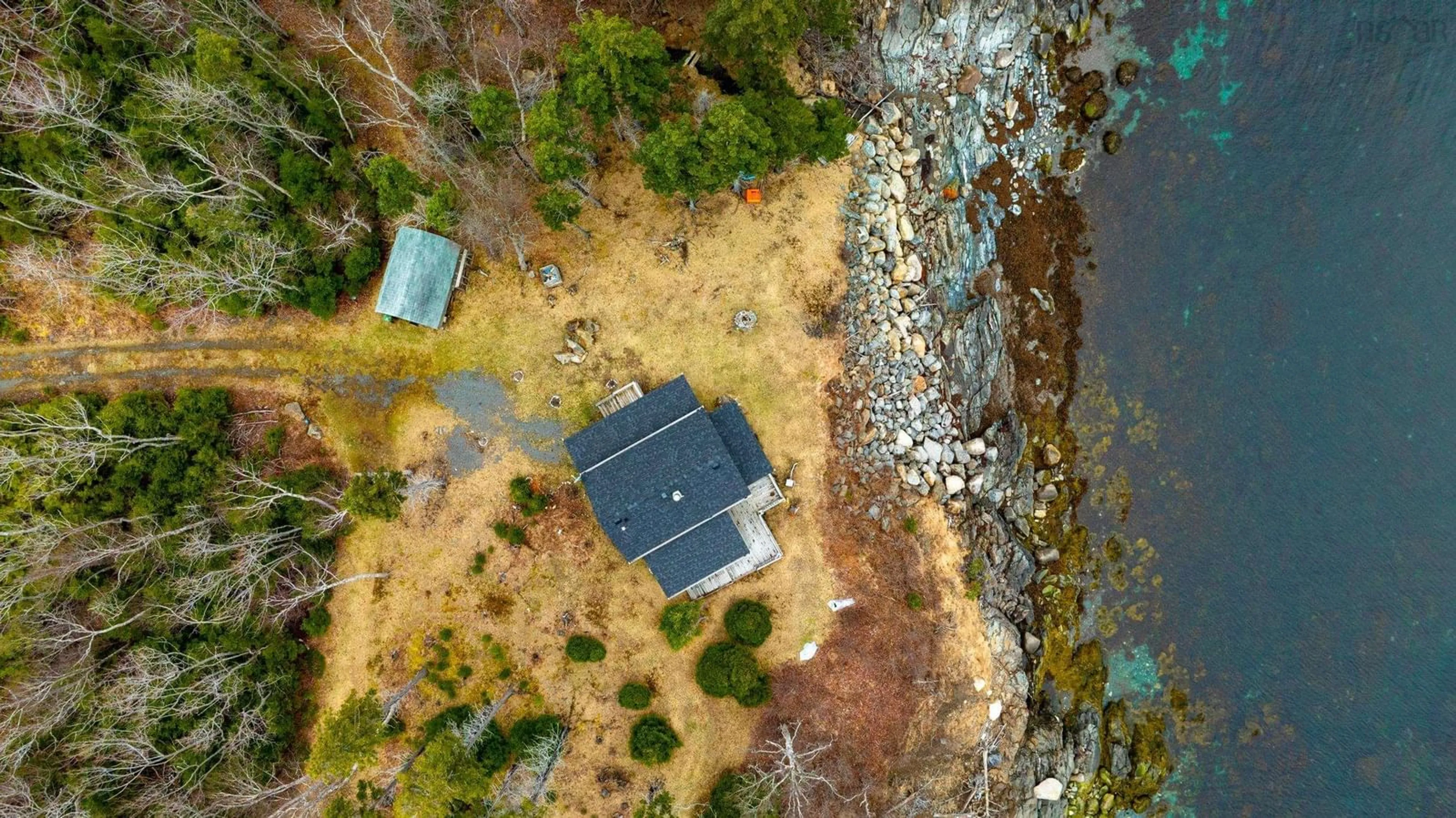 A pic from outside/outdoor area/front of a property/back of a property/a pic from drone, water/lake/river/ocean view for 41 Neu-Town Lane, Halfway Cove Nova Scotia B0H 1N0