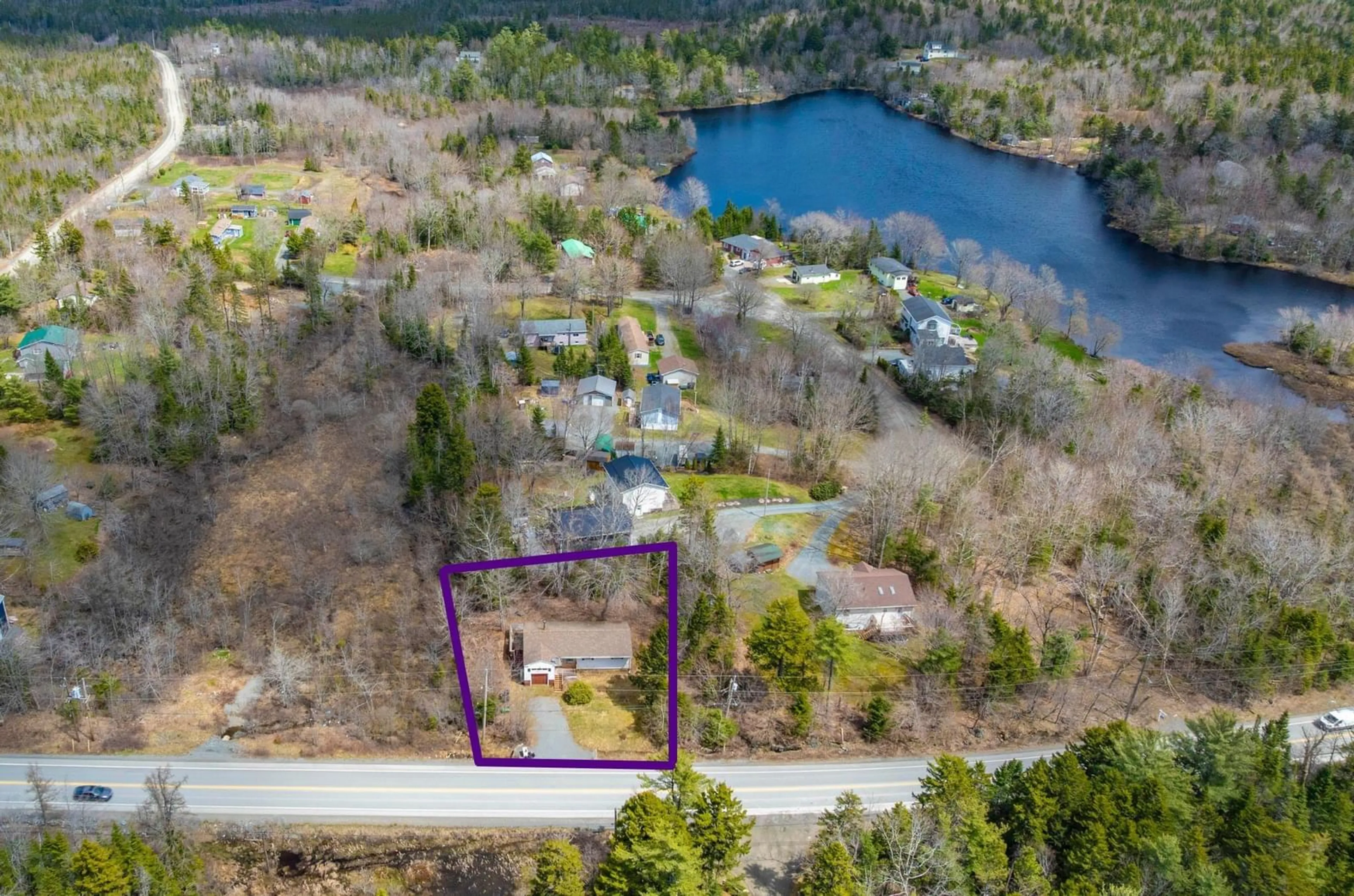 A pic from outside/outdoor area/front of a property/back of a property/a pic from drone, water/lake/river/ocean view for 765 Highway 1, Mount Uniacke Nova Scotia B0N 1Z0