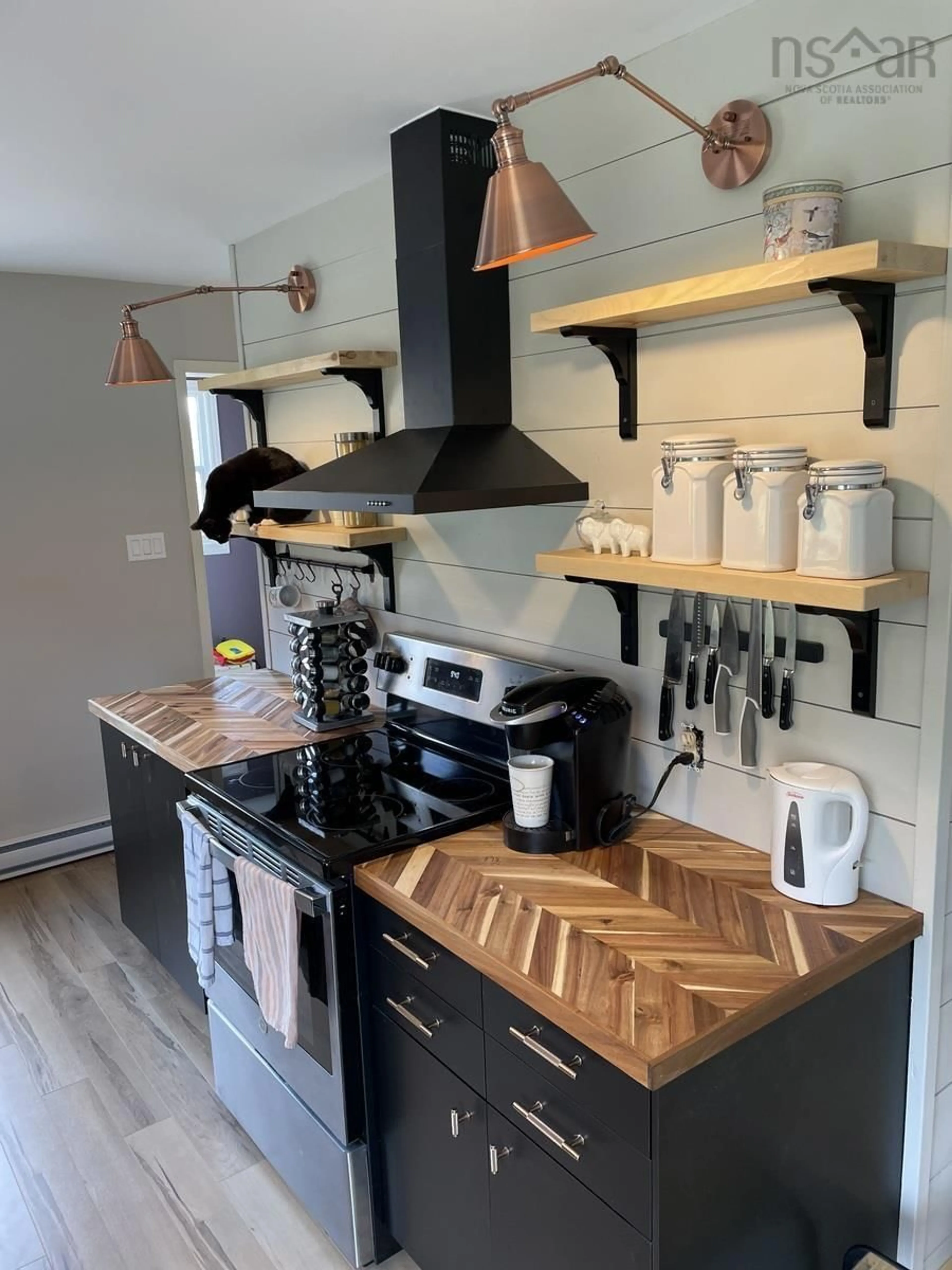 Contemporary kitchen, unknown for 8597 Cabot Trail, Margaree Forks Nova Scotia B0E 2A0