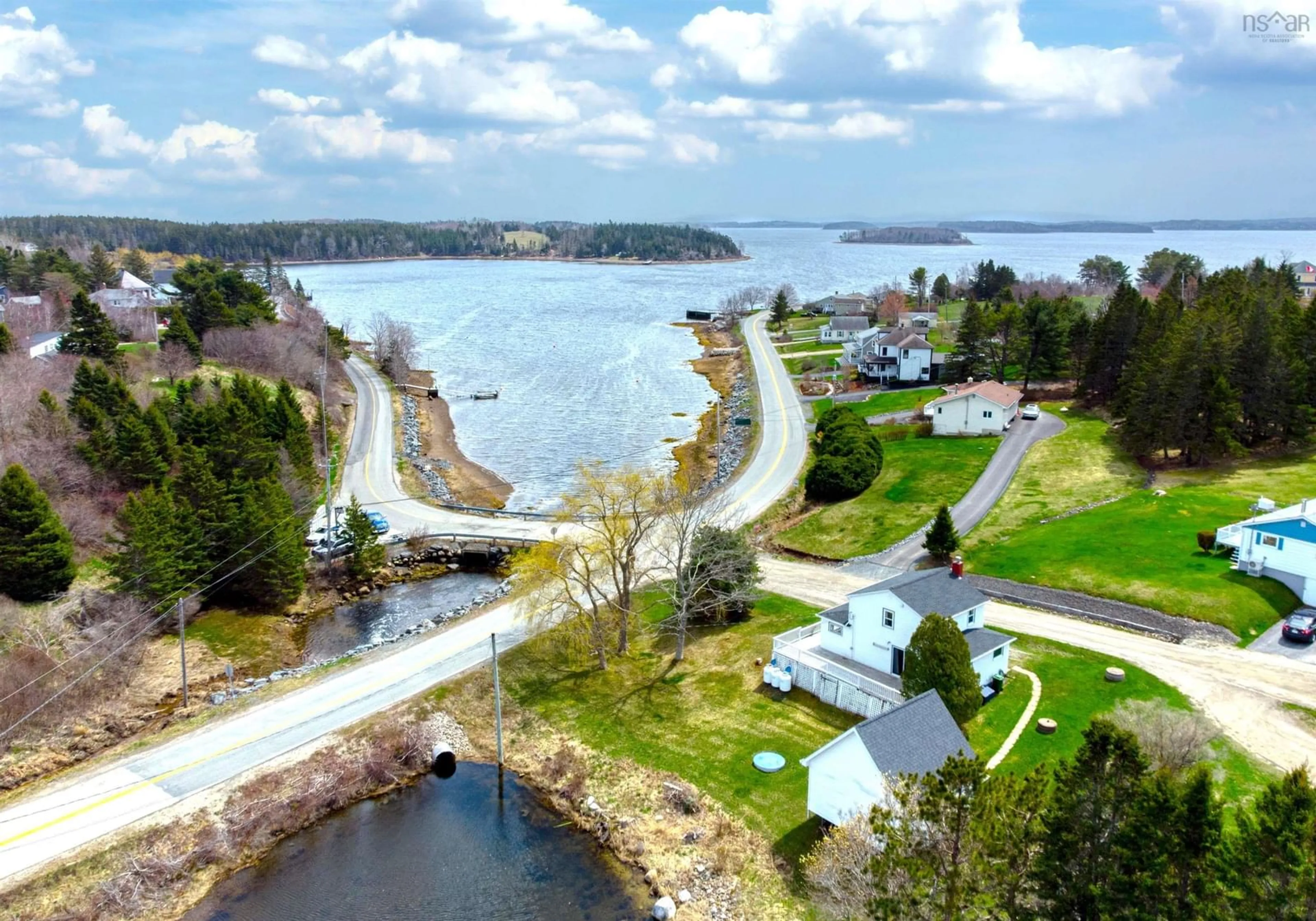 A pic from outside/outdoor area/front of a property/back of a property/a pic from drone, water/lake/river/ocean view for 632 Oakland Rd, Indian Point Nova Scotia B0J 2E0