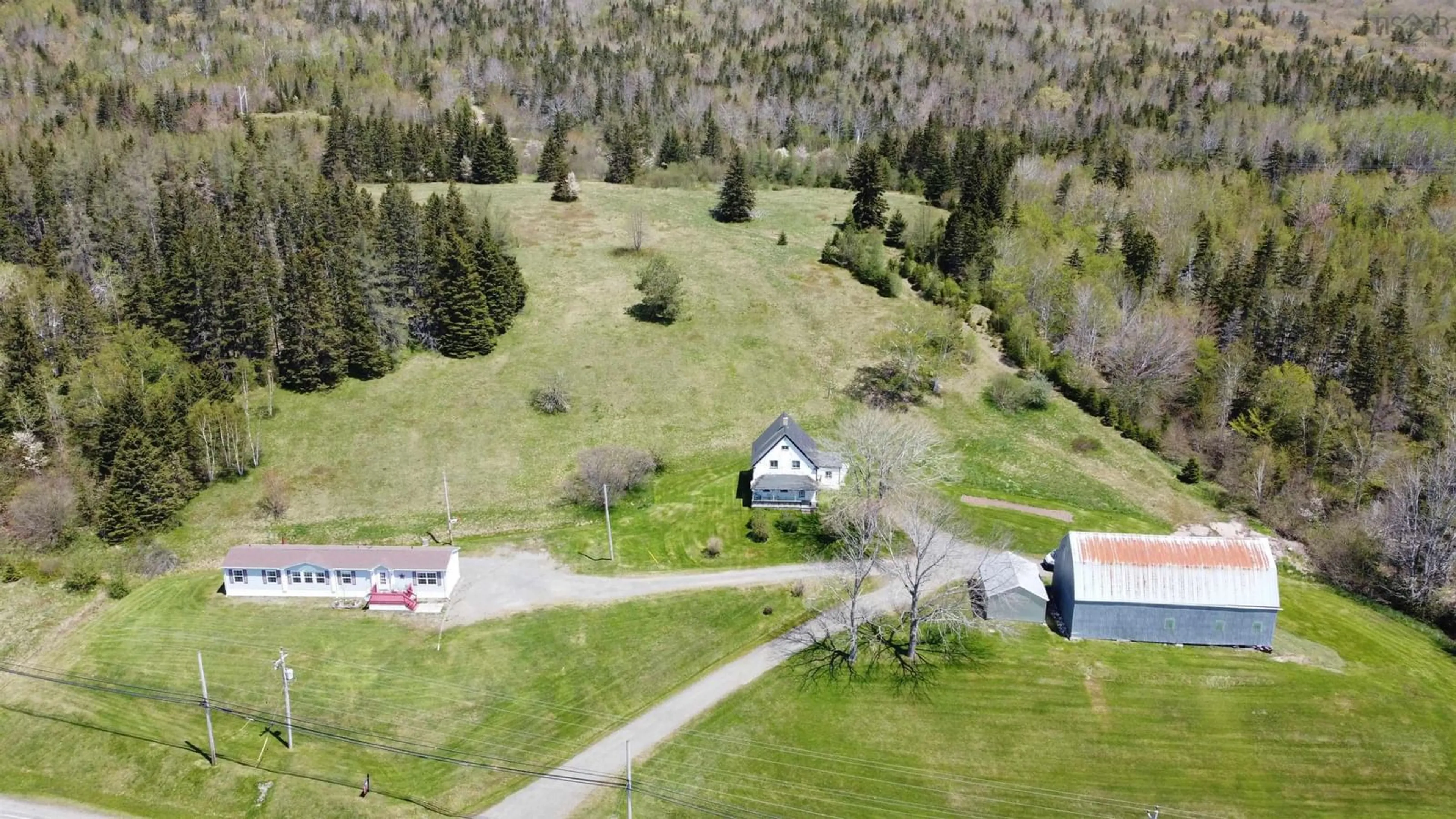 A pic from outside/outdoor area/front of a property/back of a property/a pic from drone, mountain view for 310 & 312 Highway 252, Churchview Nova Scotia B0E 3M0