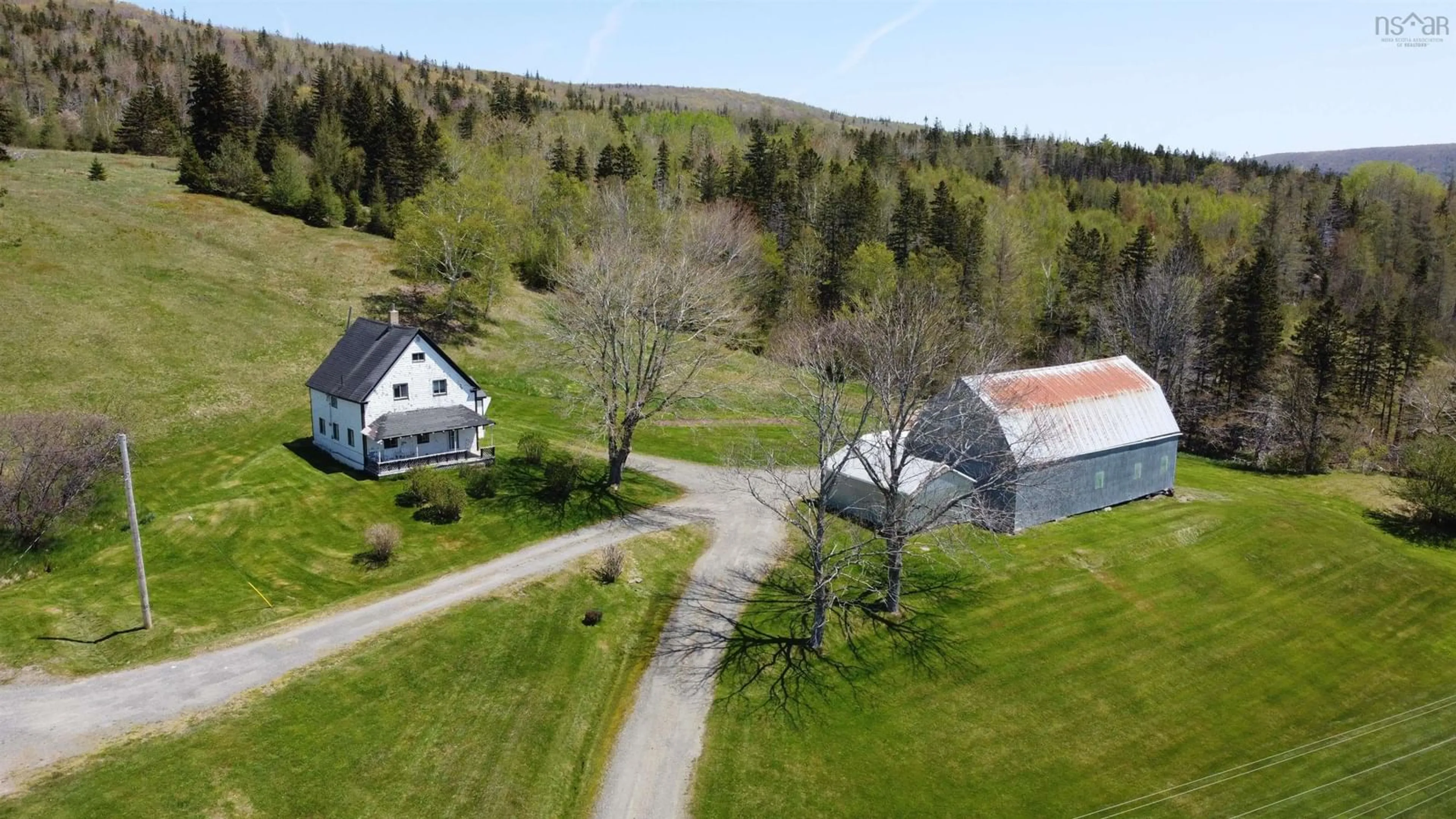 A pic from outside/outdoor area/front of a property/back of a property/a pic from drone, mountain view for 310 & 312 Highway 252, Churchview Nova Scotia B0E 3M0