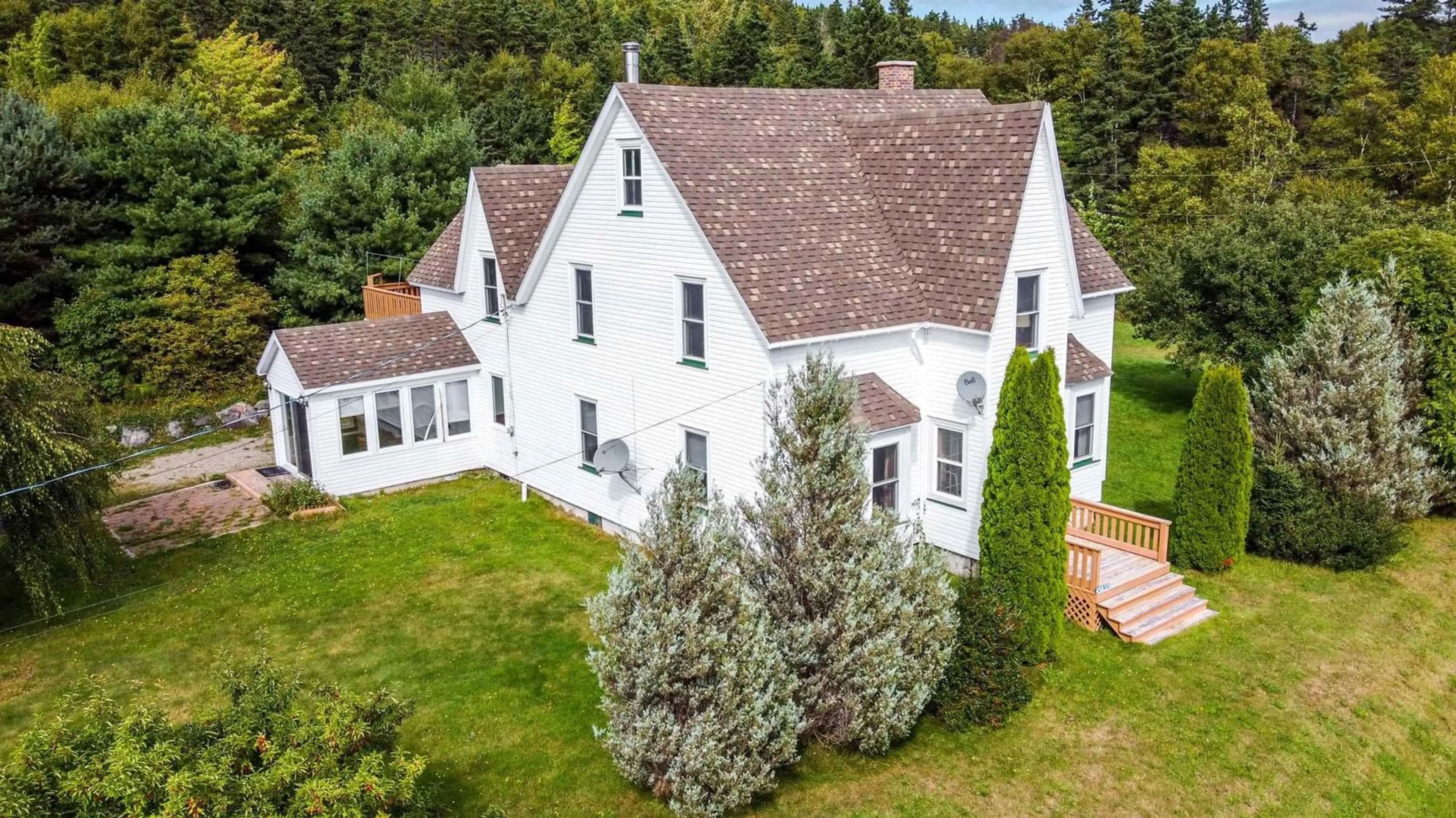 A pic from outside/outdoor area/front of a property/back of a property/a pic from drone, building for 45832 Cabot Trail, Indian Brook Nova Scotia B0C 1H0