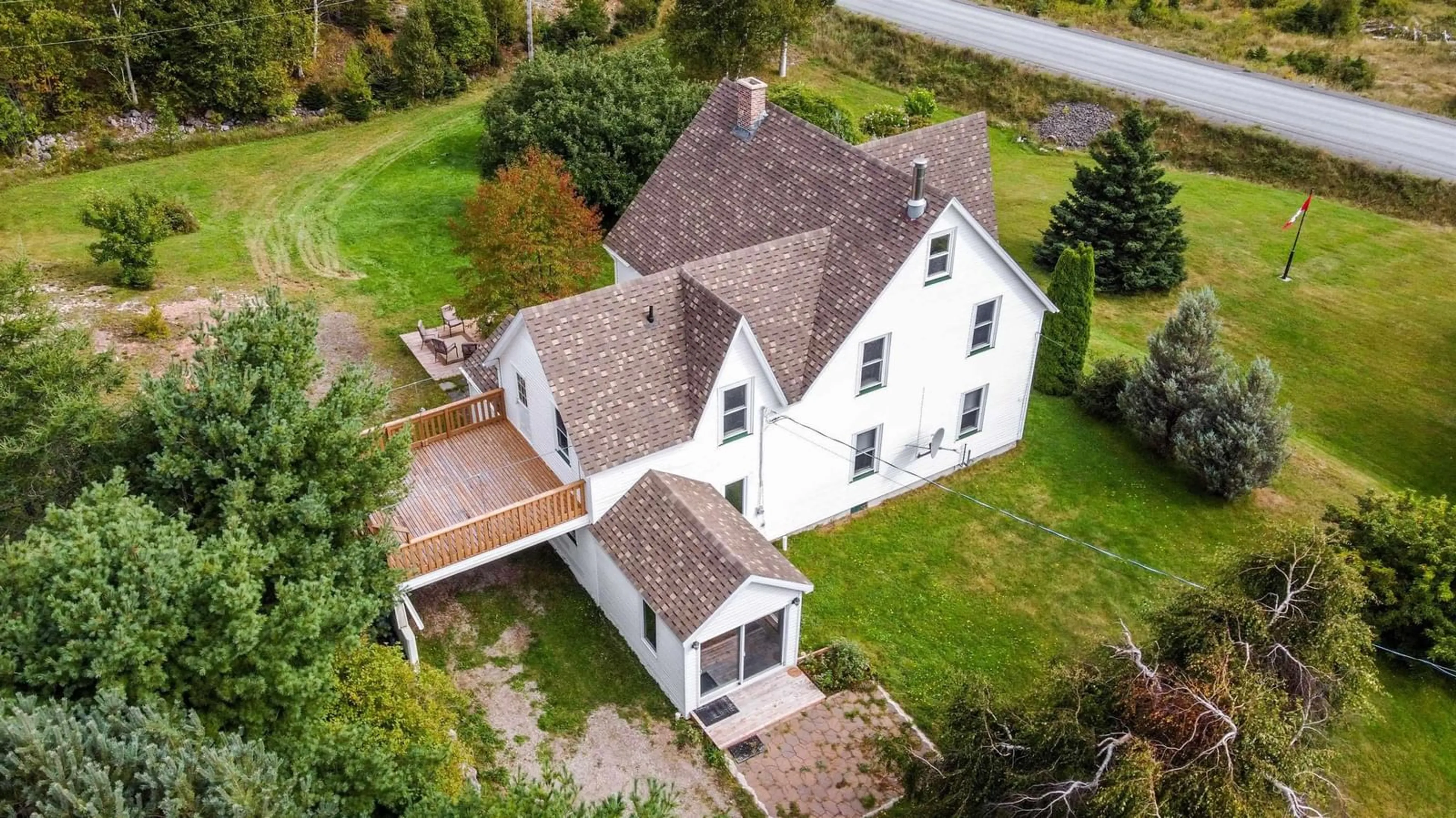A pic from outside/outdoor area/front of a property/back of a property/a pic from drone, building for 45832 Cabot Trail, Indian Brook Nova Scotia B0C 1H0