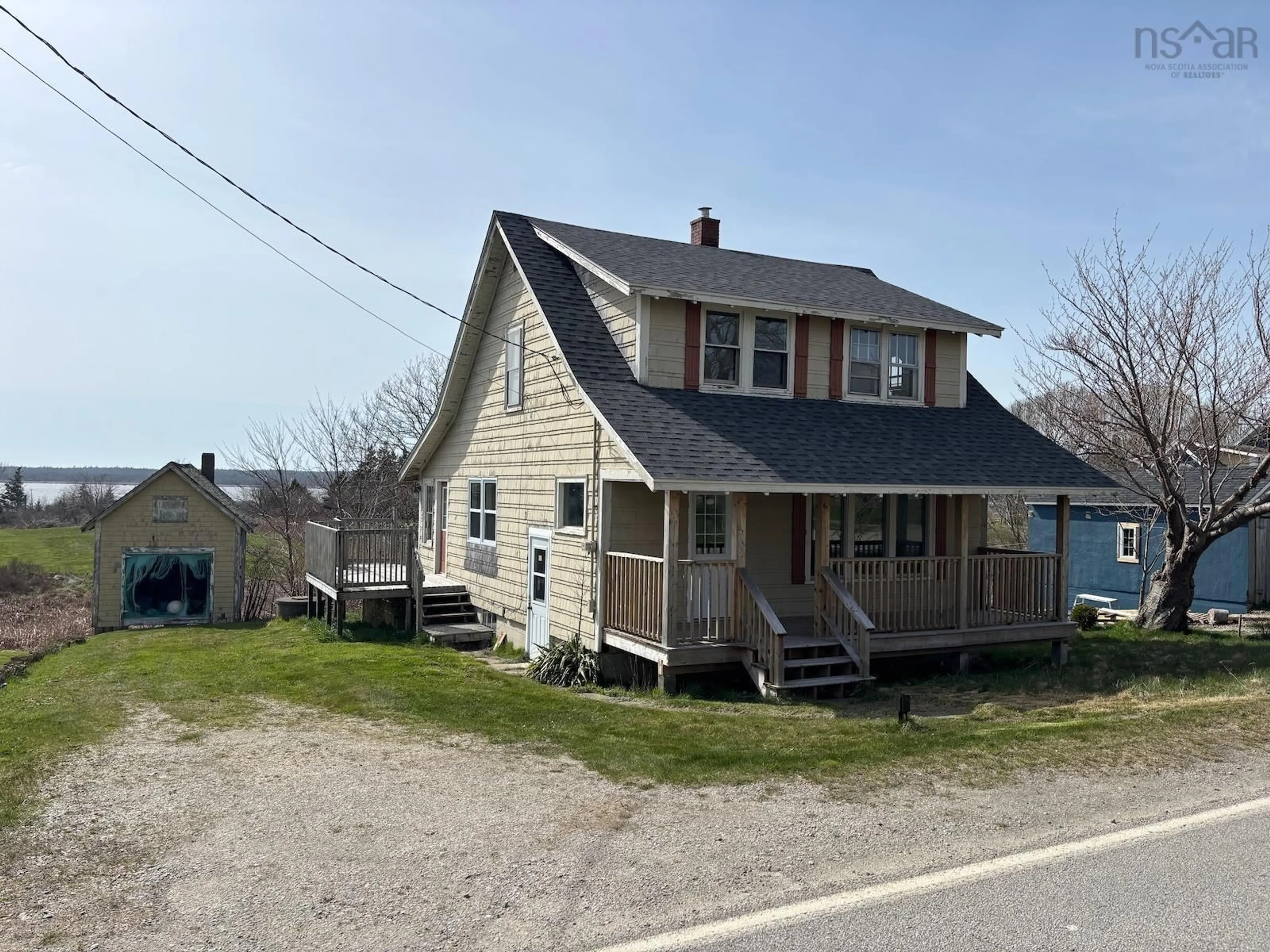 A pic from outside/outdoor area/front of a property/back of a property/a pic from drone, street for 3154 Highway 334, Lower Wedgeport Nova Scotia B0W 1B0