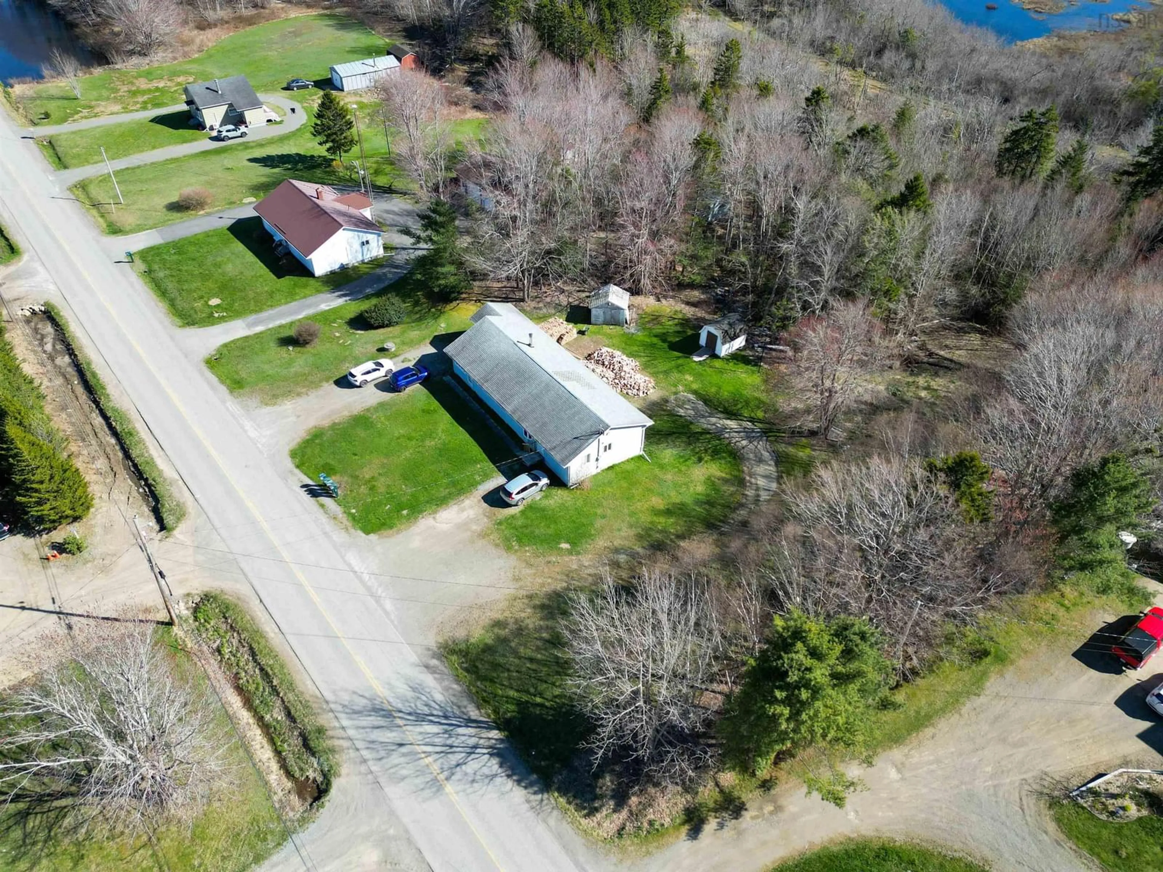 A pic from outside/outdoor area/front of a property/back of a property/a pic from drone, water/lake/river/ocean view for 1682 Patrice Rd, Concession Nova Scotia B0W 1M0