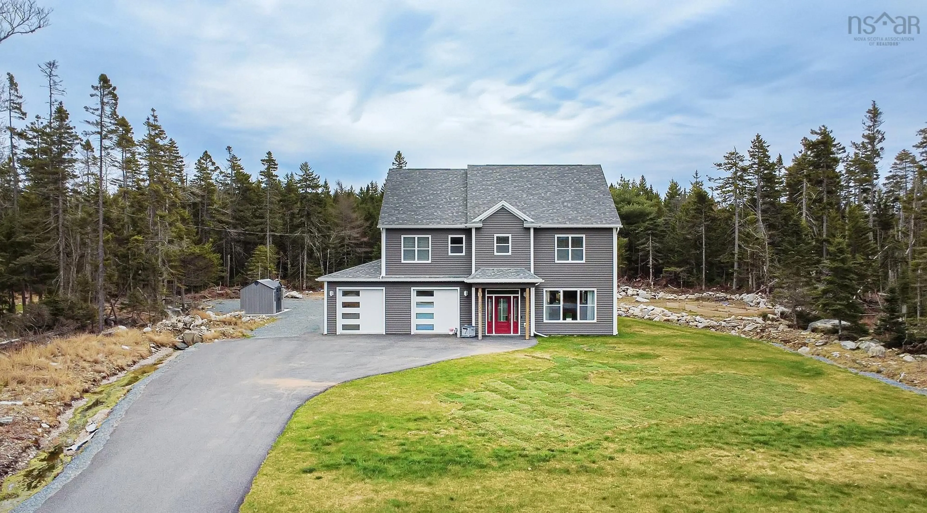 A pic from outside/outdoor area/front of a property/back of a property/a pic from drone, street for 251 Notting Hill Dr, Mineville Nova Scotia B2Z 0B7