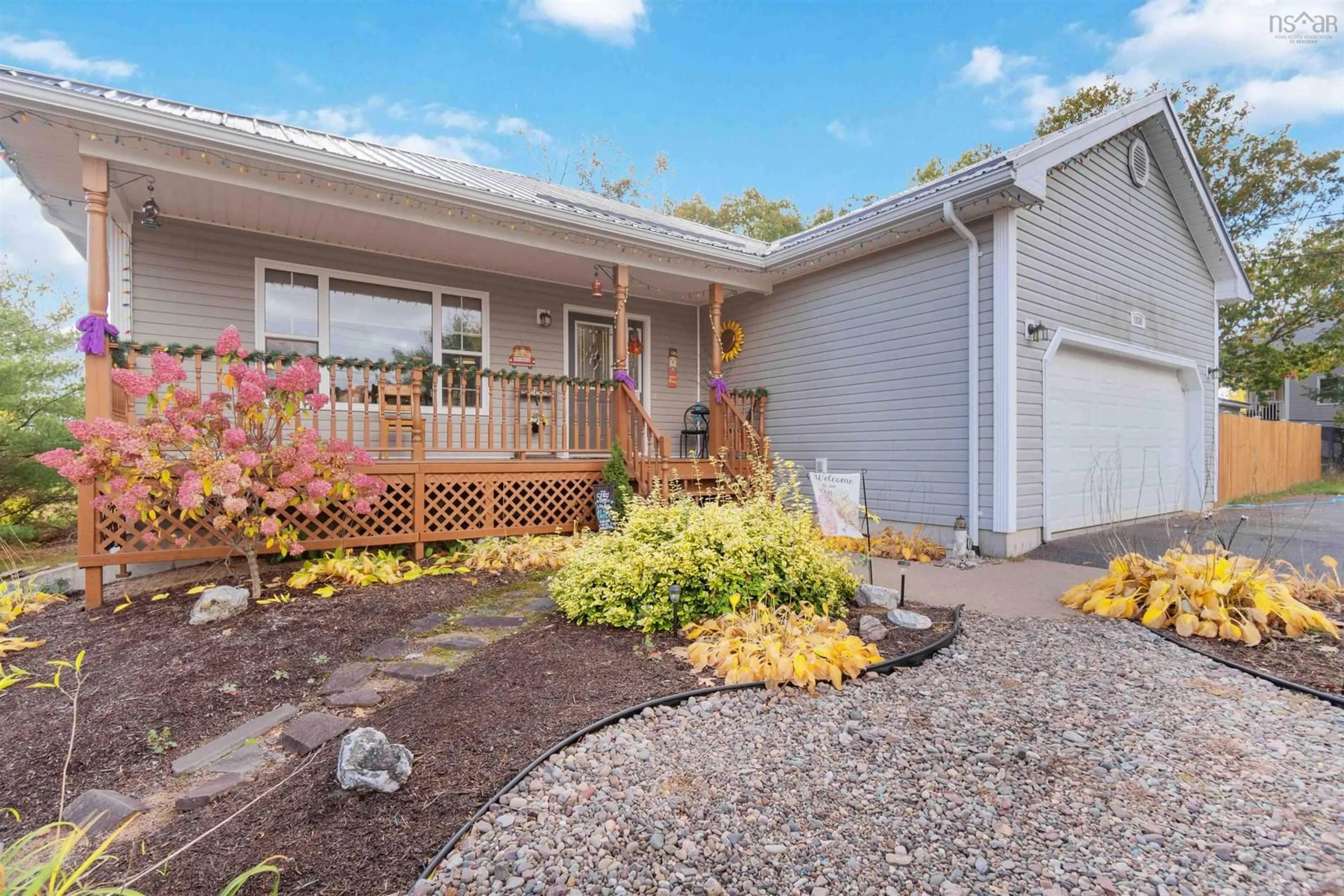 Home with vinyl exterior material, street for 1838 Acadia Dr, Kingston Nova Scotia B0P 1R0