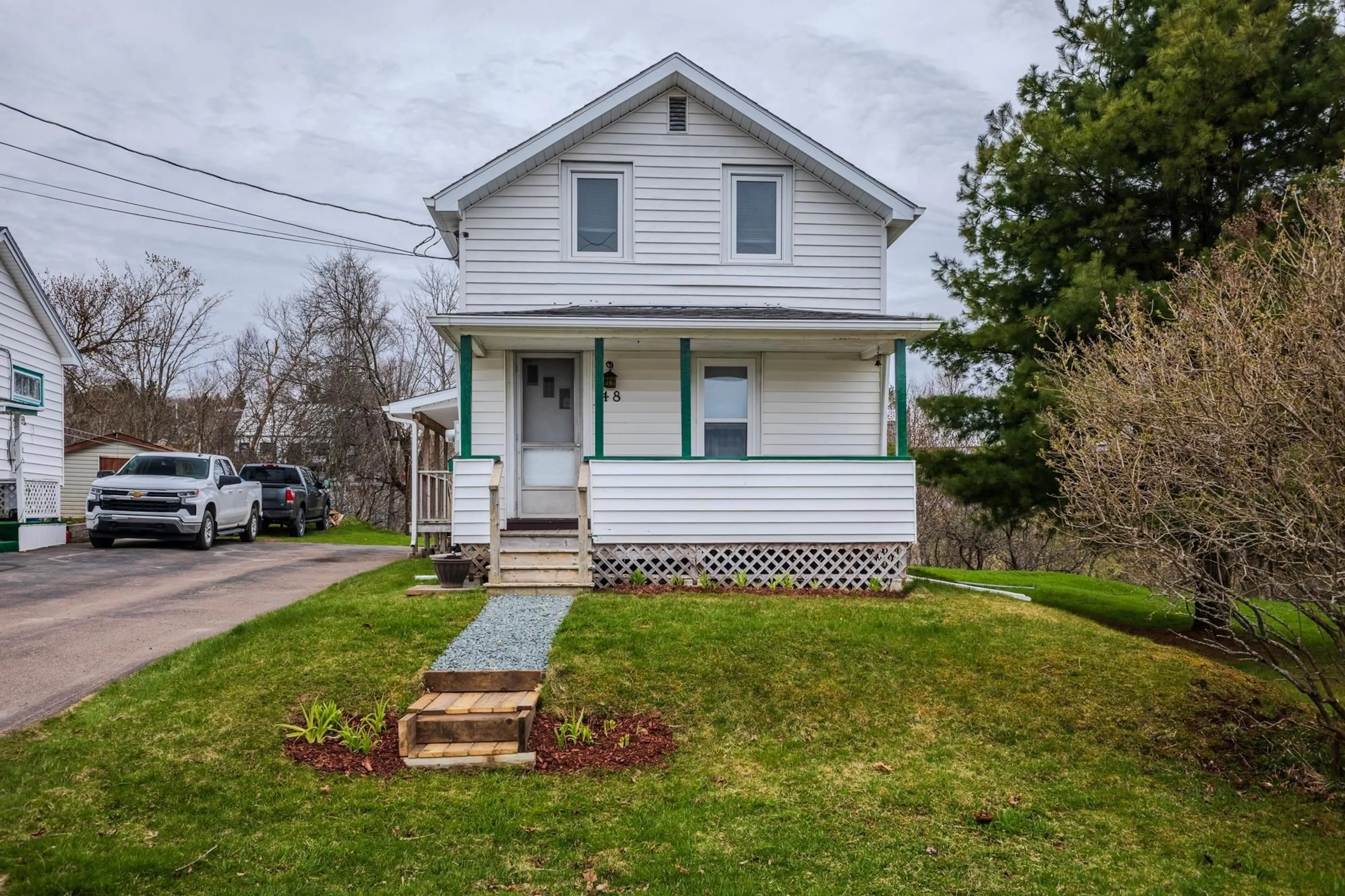 Home with vinyl exterior material, street for 48 Adams St, Truro Nova Scotia B2N 2N9