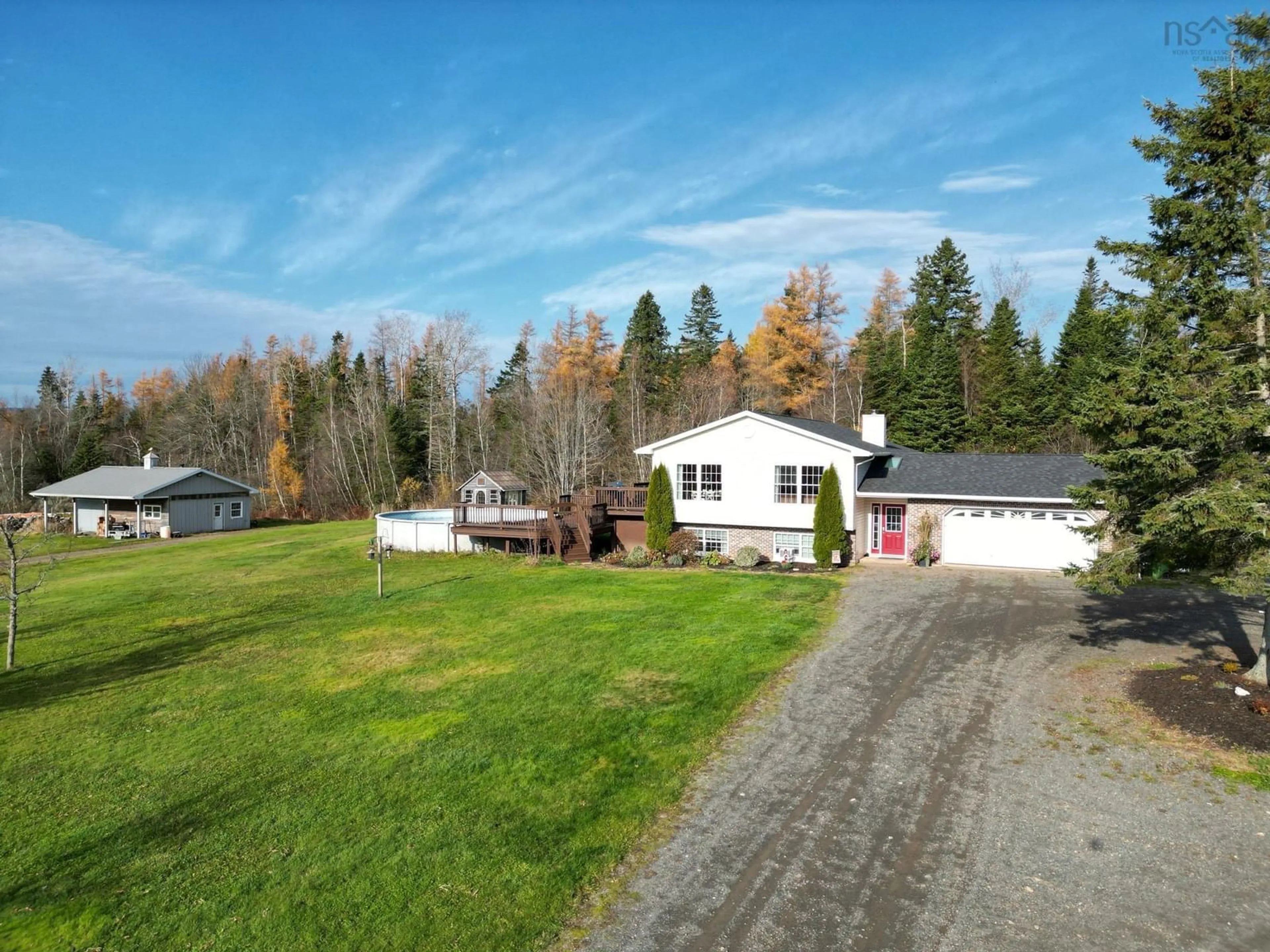 A pic from outside/outdoor area/front of a property/back of a property/a pic from drone, unknown for 55 Penny Lane, North River Nova Scotia B6L 6S3