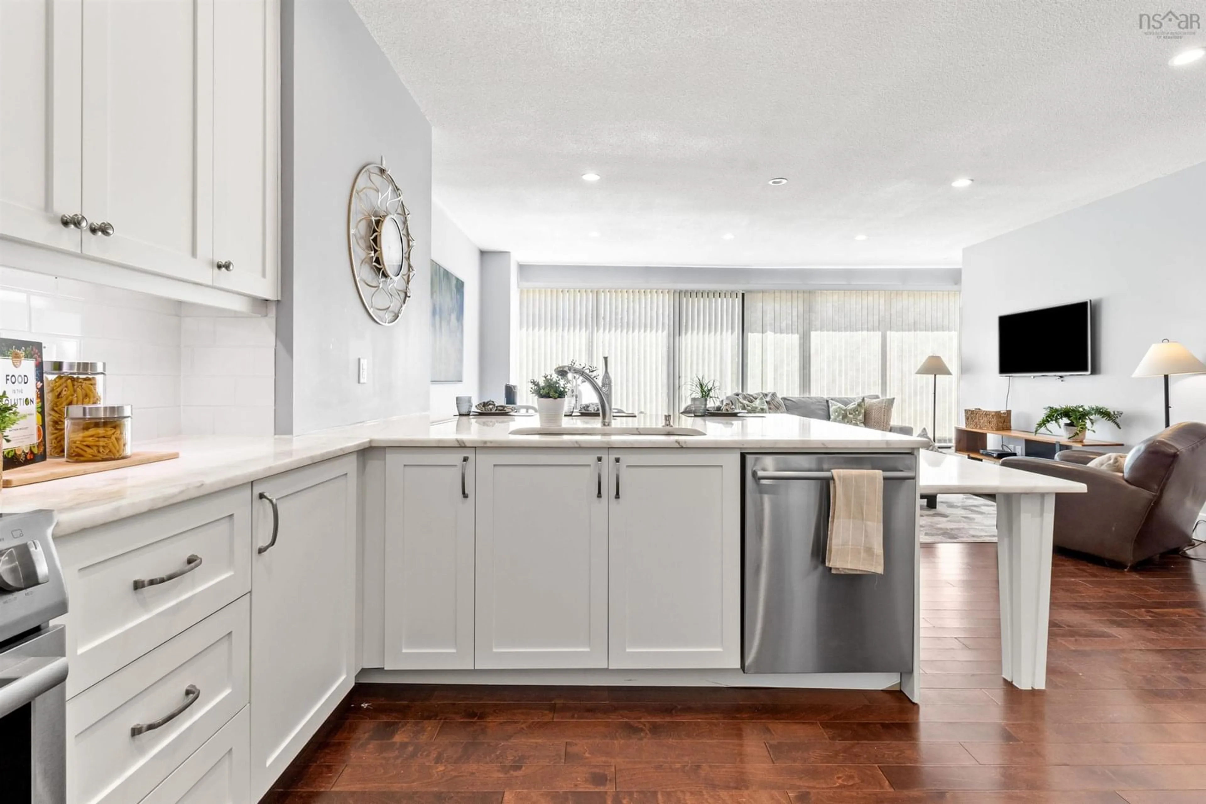 Open concept kitchen, ceramic/tile floor for 6095 Coburg Rd #106, Halifax Peninsula Nova Scotia B3K 4K1