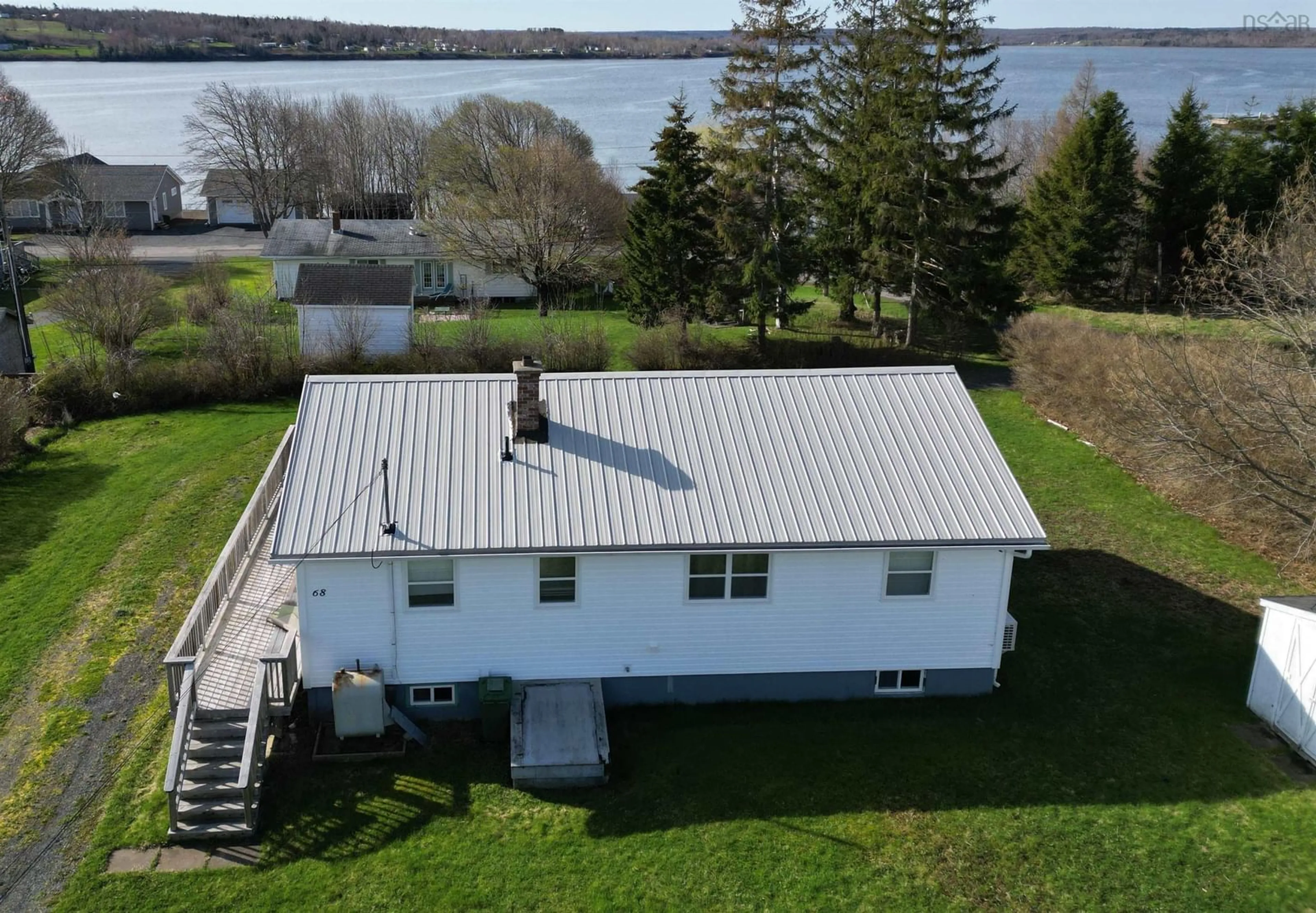 A pic from outside/outdoor area/front of a property/back of a property/a pic from drone, water/lake/river/ocean view for 68 Harbour Cres, Pictou Nova Scotia B0K 1H0