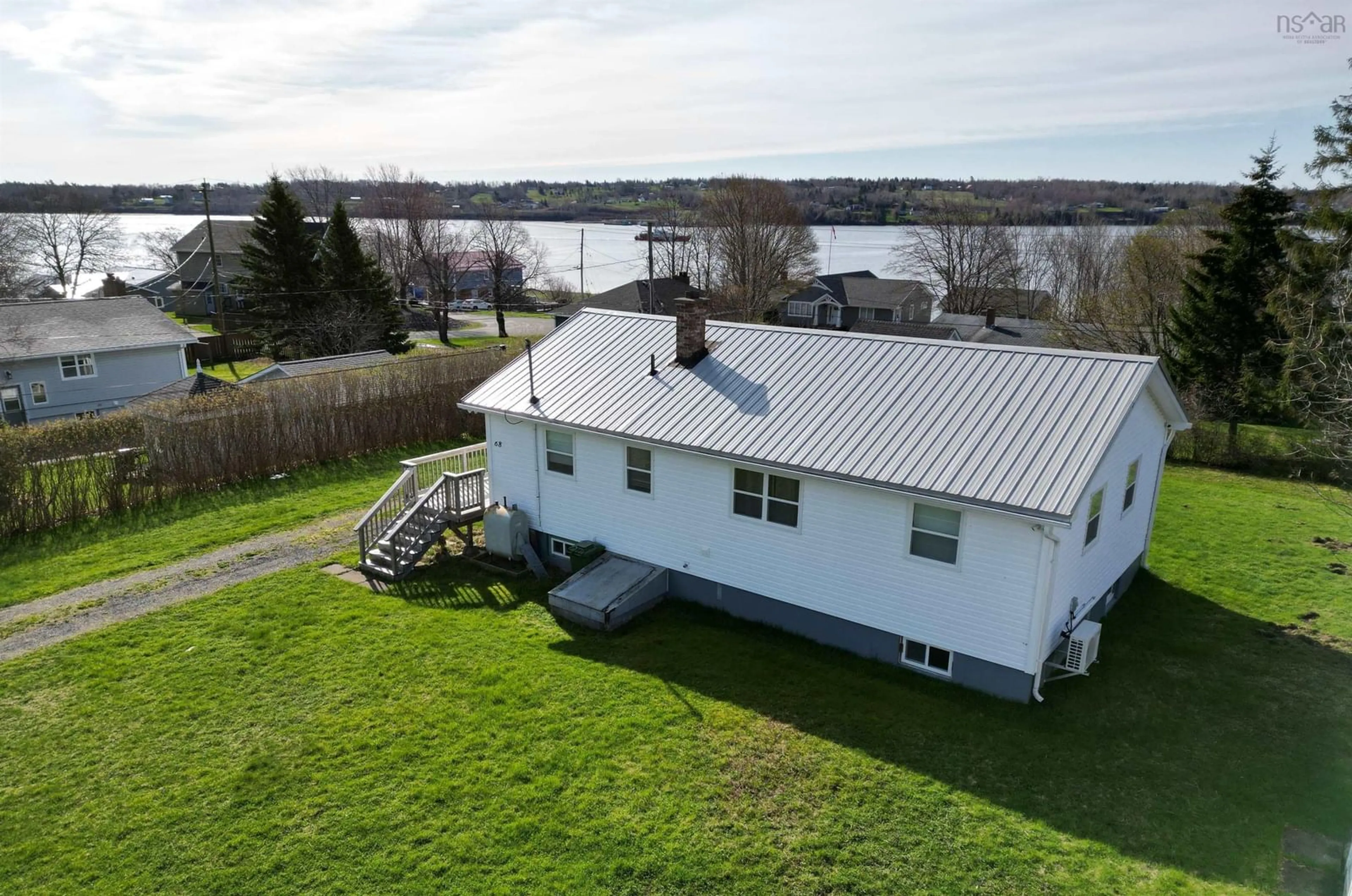 A pic from outside/outdoor area/front of a property/back of a property/a pic from drone, water/lake/river/ocean view for 68 Harbour Cres, Pictou Nova Scotia B0K 1H0