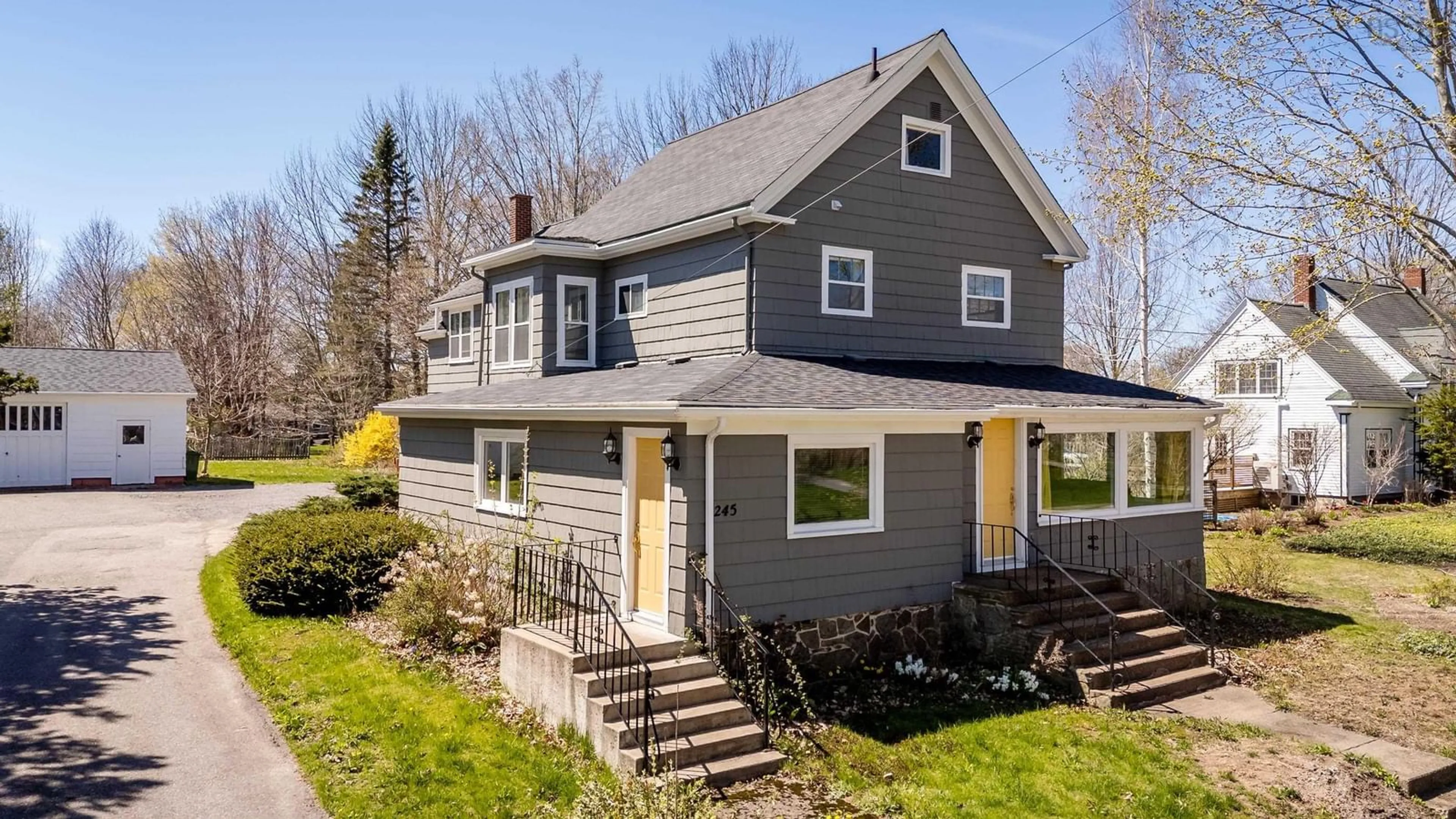 Home with vinyl exterior material, street for 245 Commercial St, Berwick Nova Scotia B0P 1E0