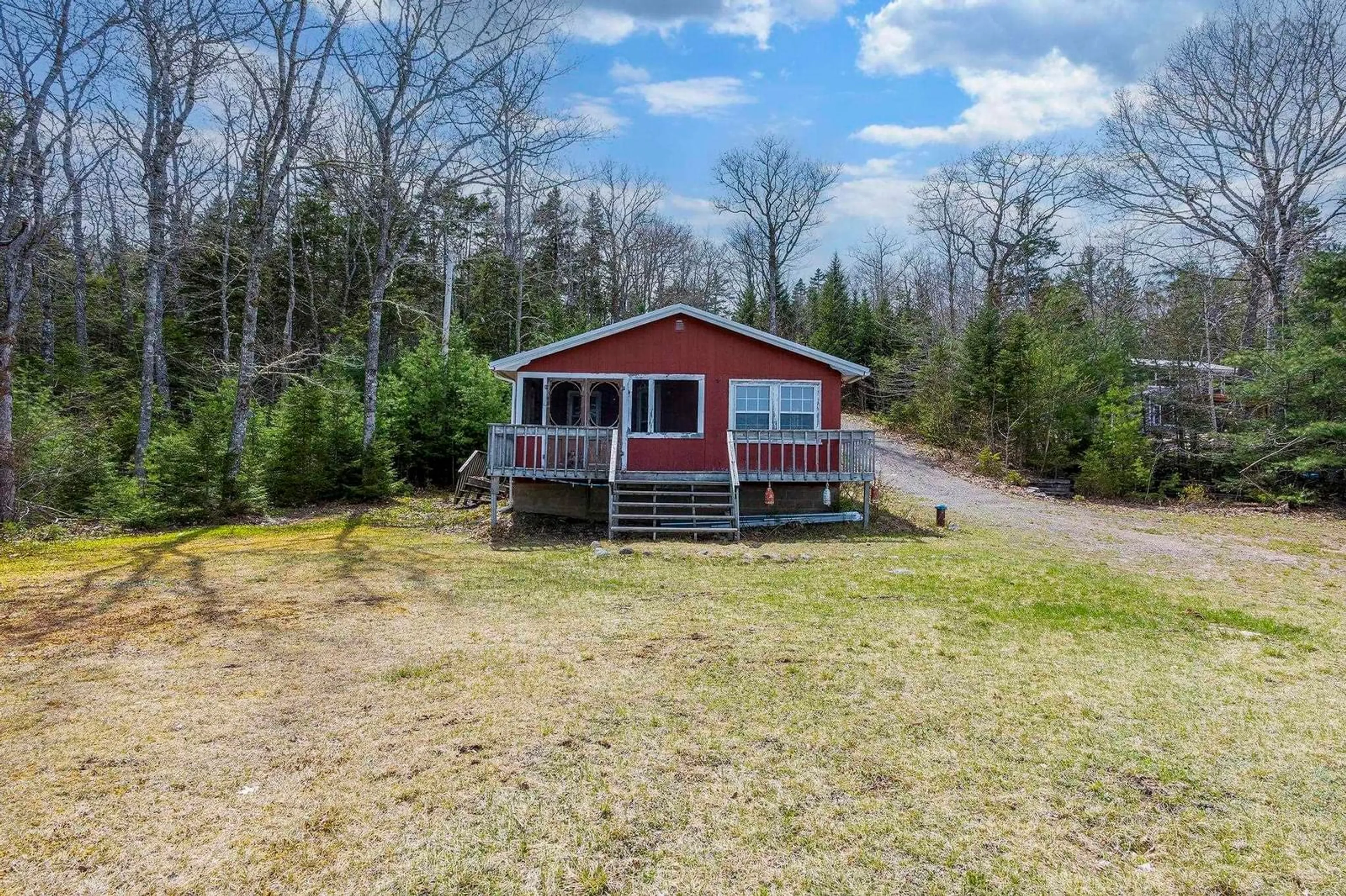 A pic from outside/outdoor area/front of a property/back of a property/a pic from drone, water/lake/river/ocean view for 1060 Trout Lake Rd, New Albany Nova Scotia B0S 1P0