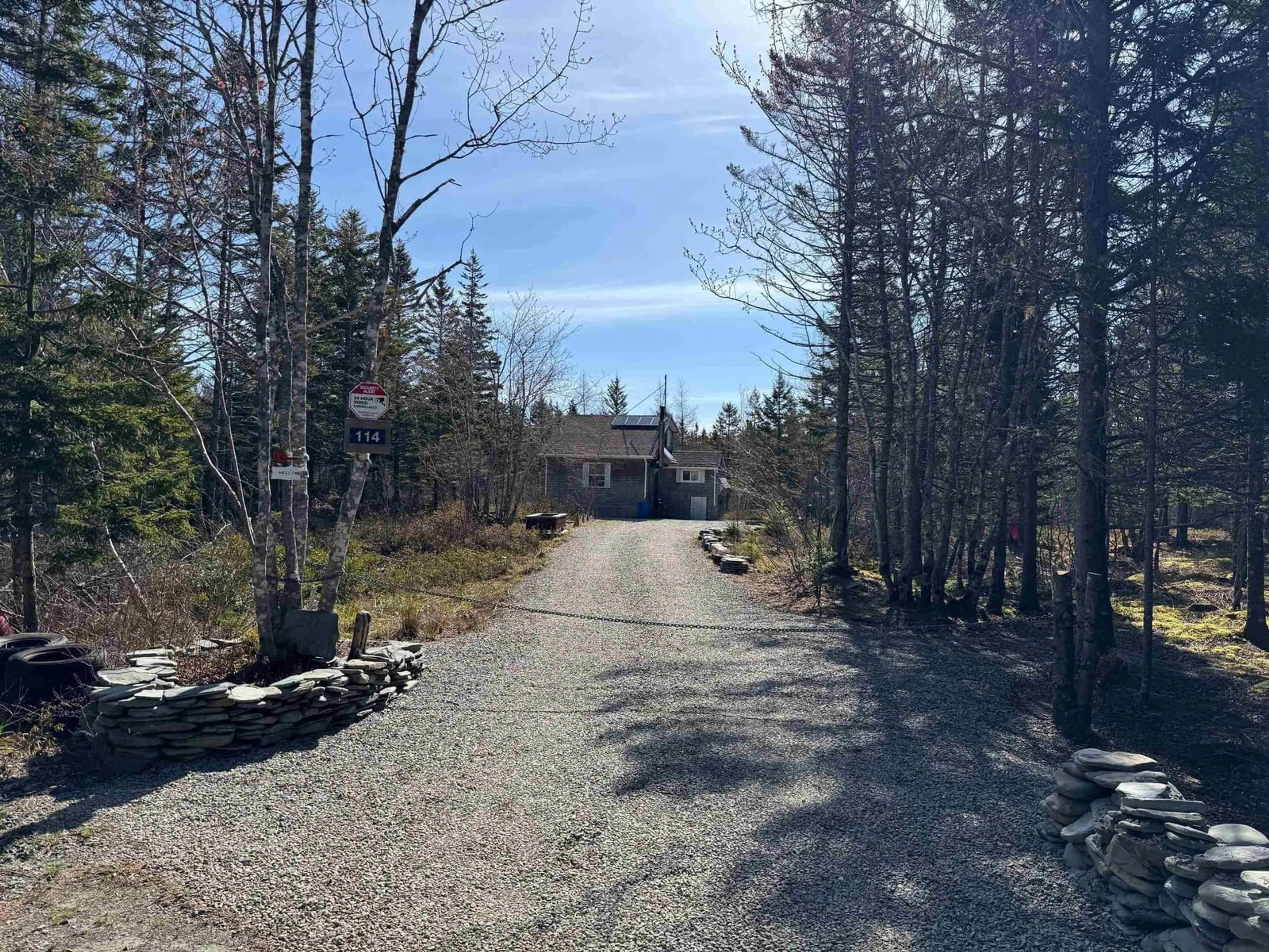 A pic from outside/outdoor area/front of a property/back of a property/a pic from drone, forest/trees view for 114 Caseys Trail, South Ohio Nova Scotia B5A 5L2
