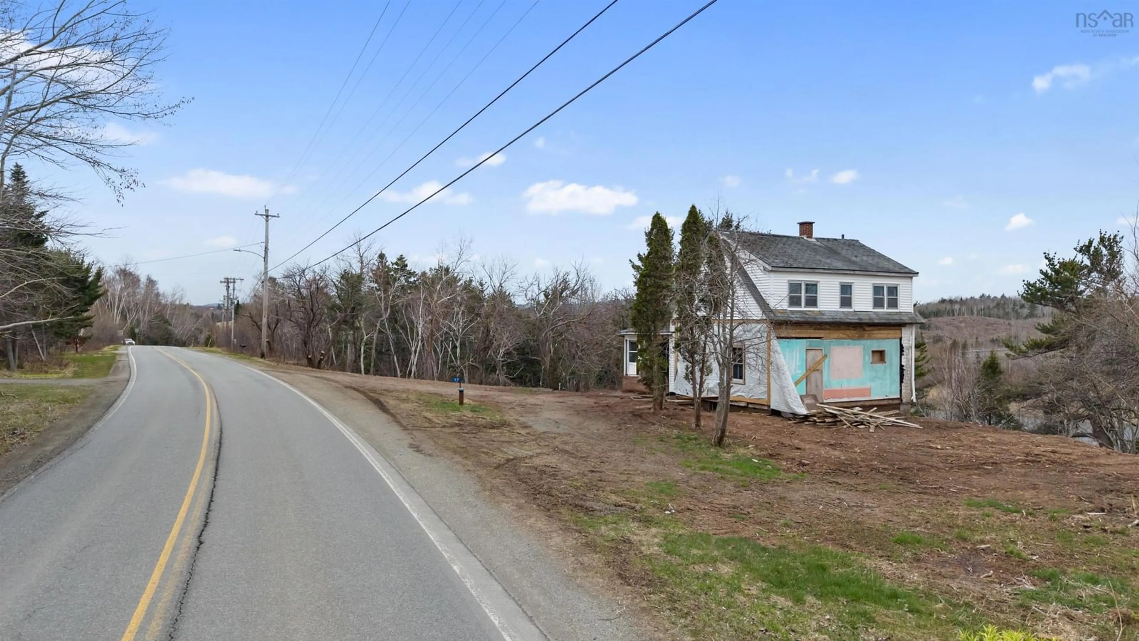 A pic from outside/outdoor area/front of a property/back of a property/a pic from drone, street for 99 Shore Rd, Sutherlands River Nova Scotia B0K 1G0