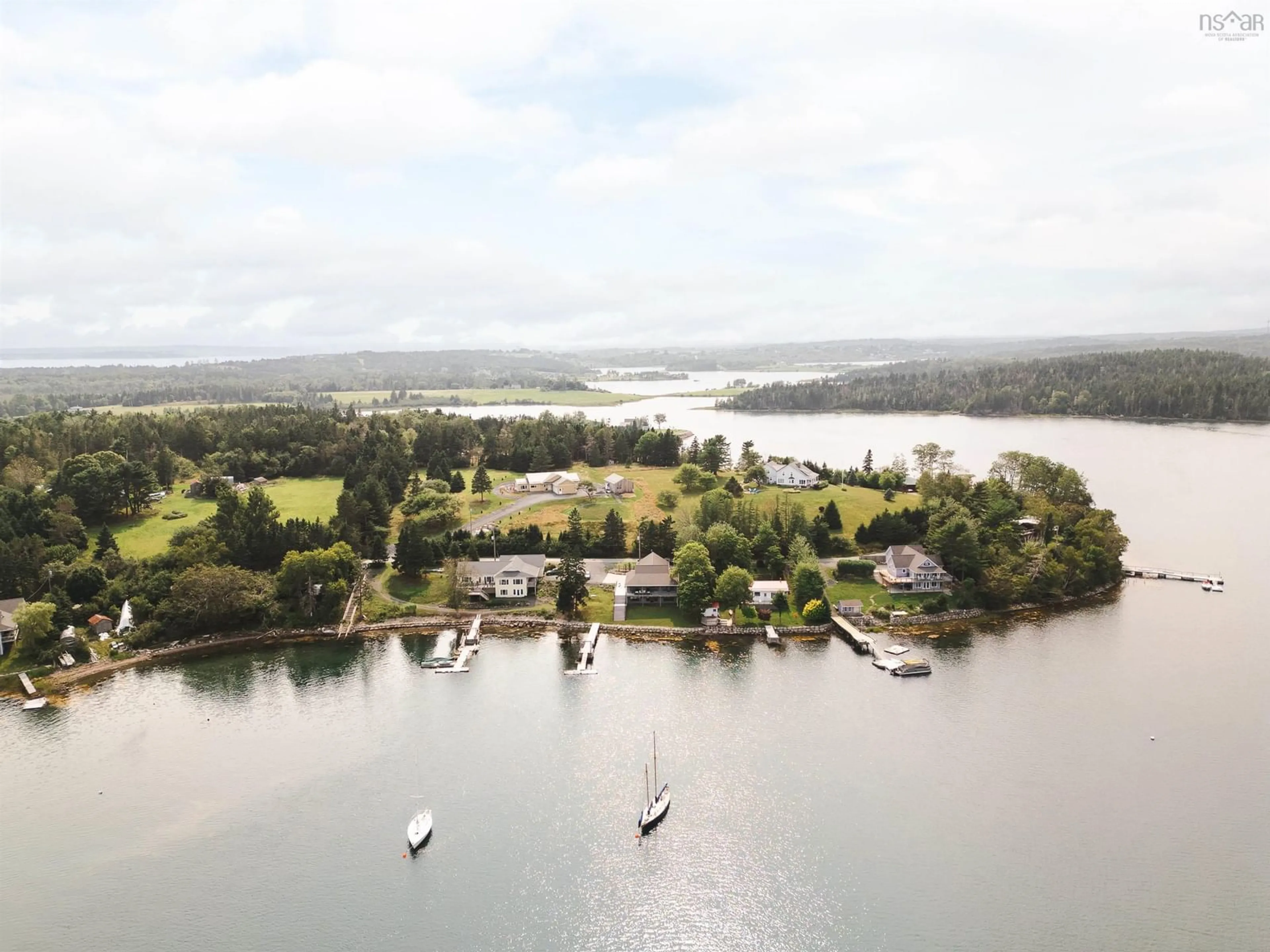 A pic from outside/outdoor area/front of a property/back of a property/a pic from drone, water/lake/river/ocean view for 216 Hebb Point Rd, Heckmans Island Nova Scotia B0J 2C0
