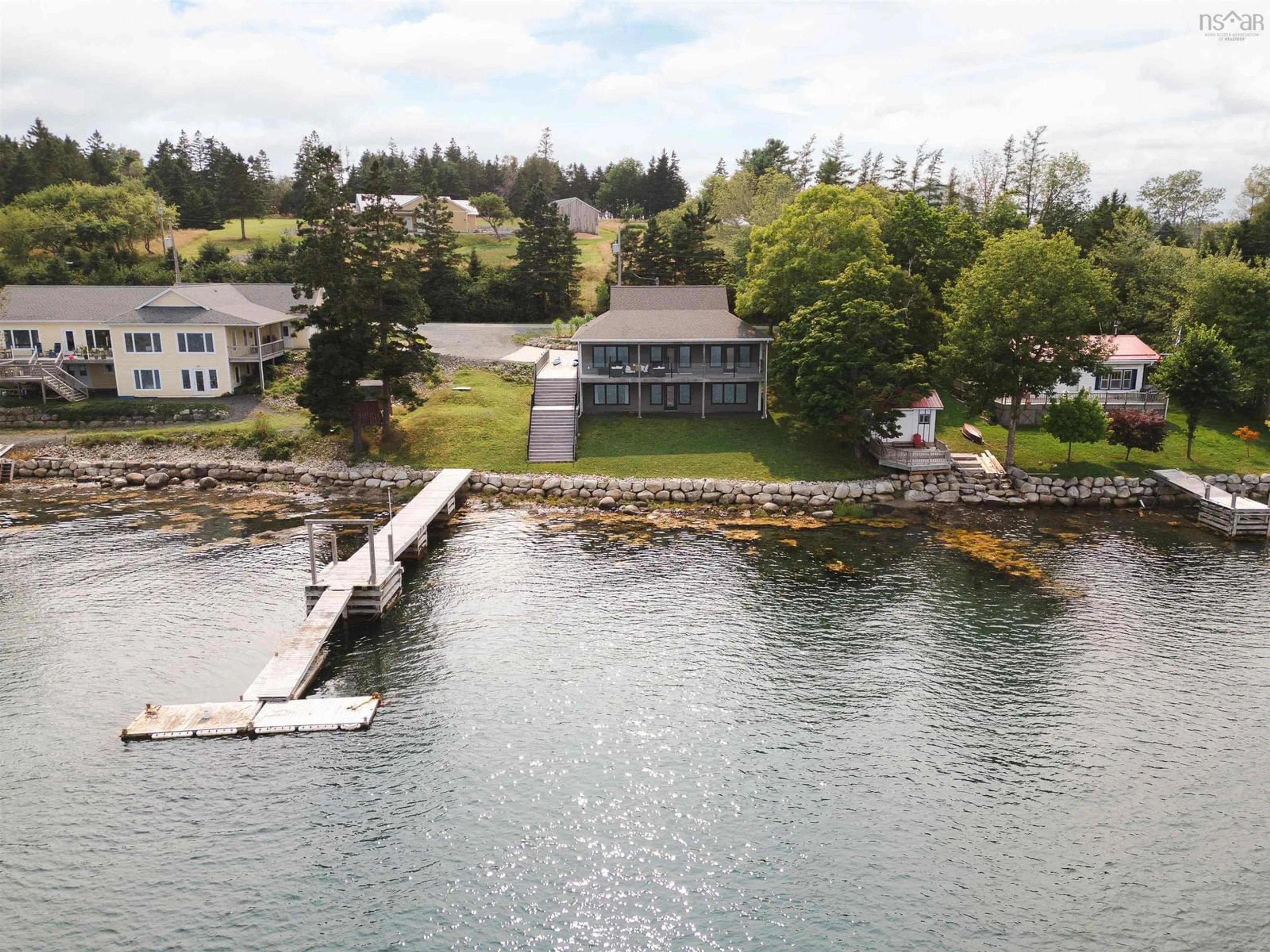 A pic from outside/outdoor area/front of a property/back of a property/a pic from drone, water/lake/river/ocean view for 216 Hebb Point Rd, Heckmans Island Nova Scotia B0J 2C0