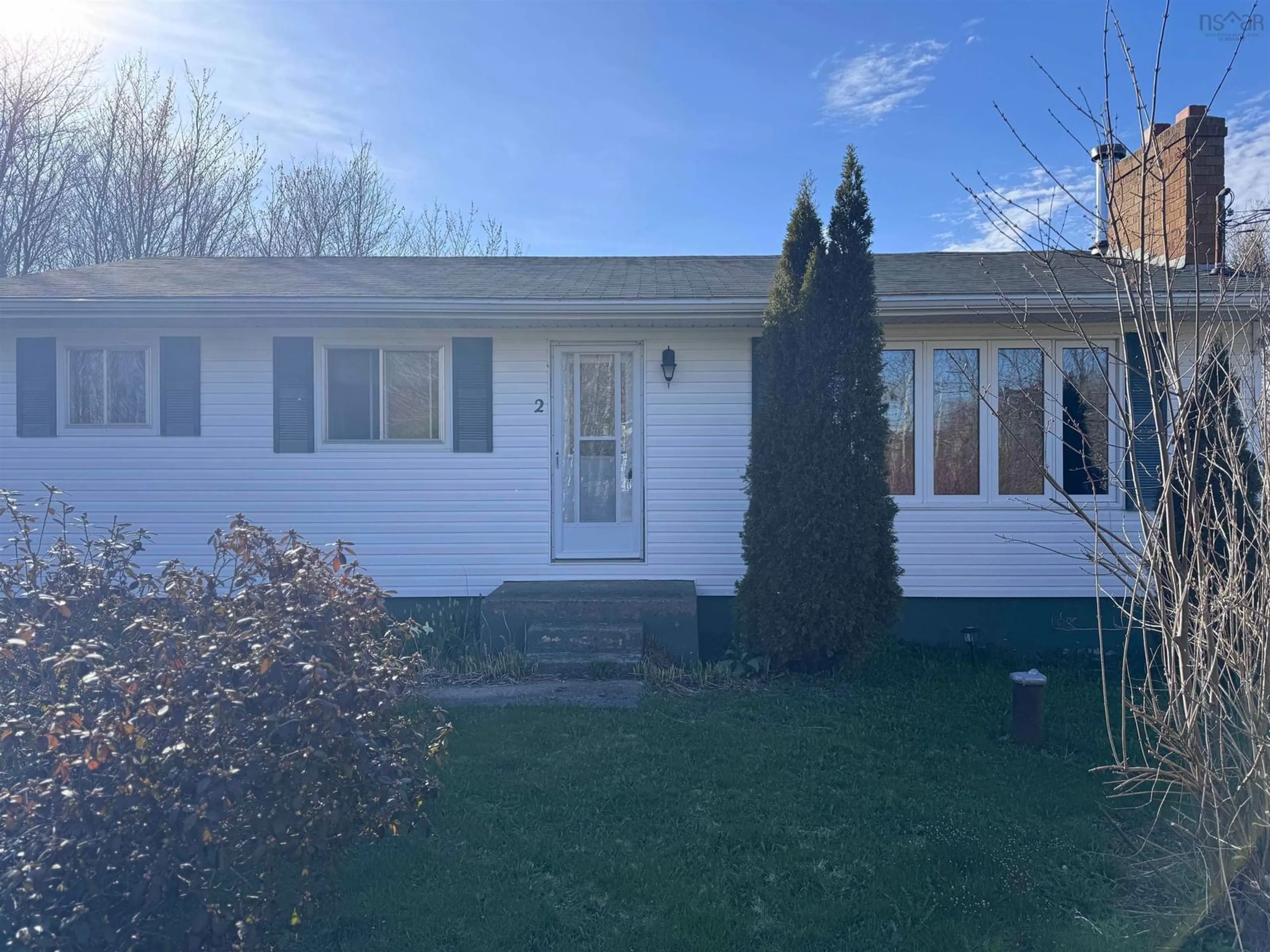 Home with vinyl exterior material, street for 2 Bruning St, Howie Centre Nova Scotia B1L 1G8