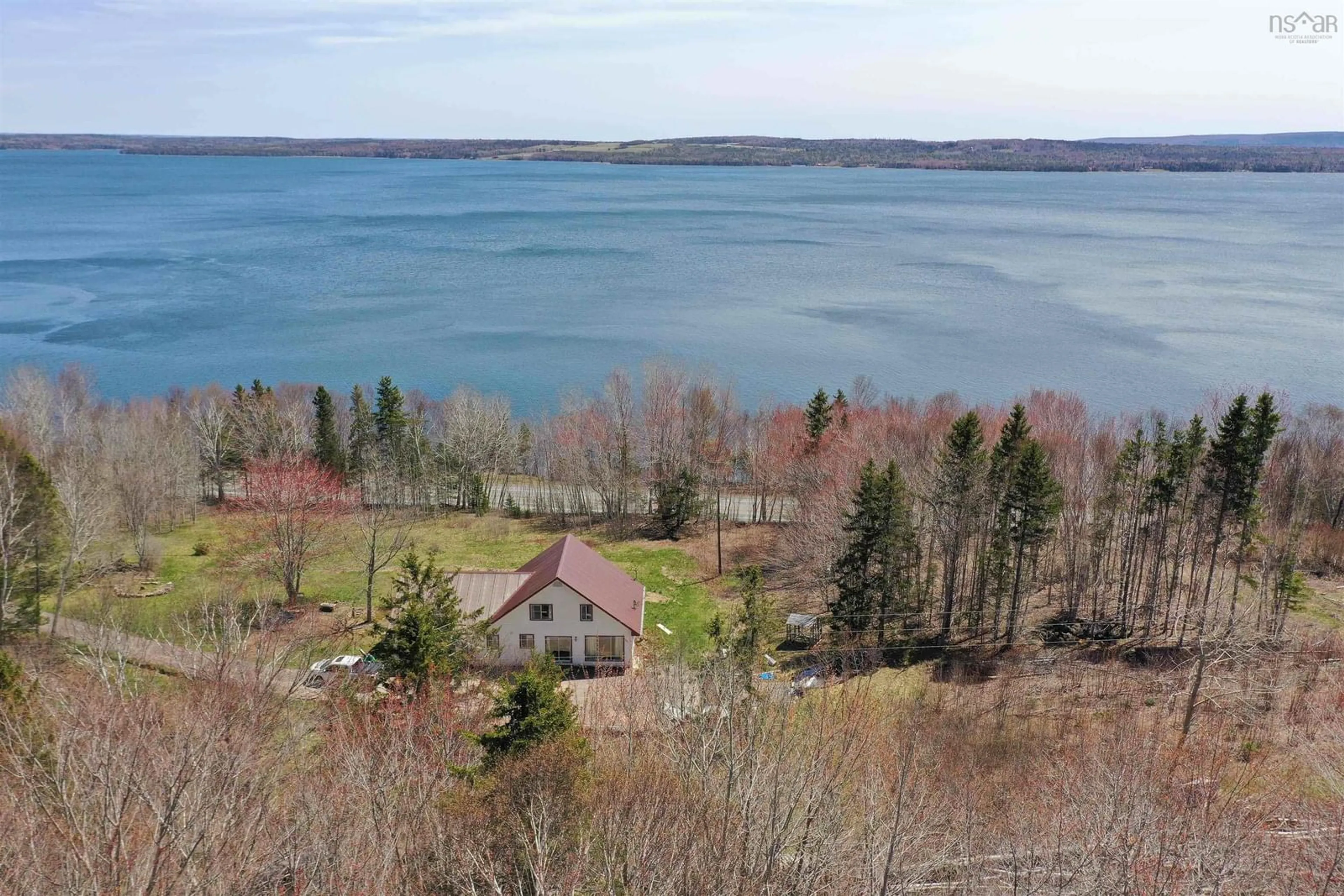A pic from outside/outdoor area/front of a property/back of a property/a pic from drone, water/lake/river/ocean view for 10783 Ns-105 Hwy, Aberdeen Nova Scotia B0E 3M0