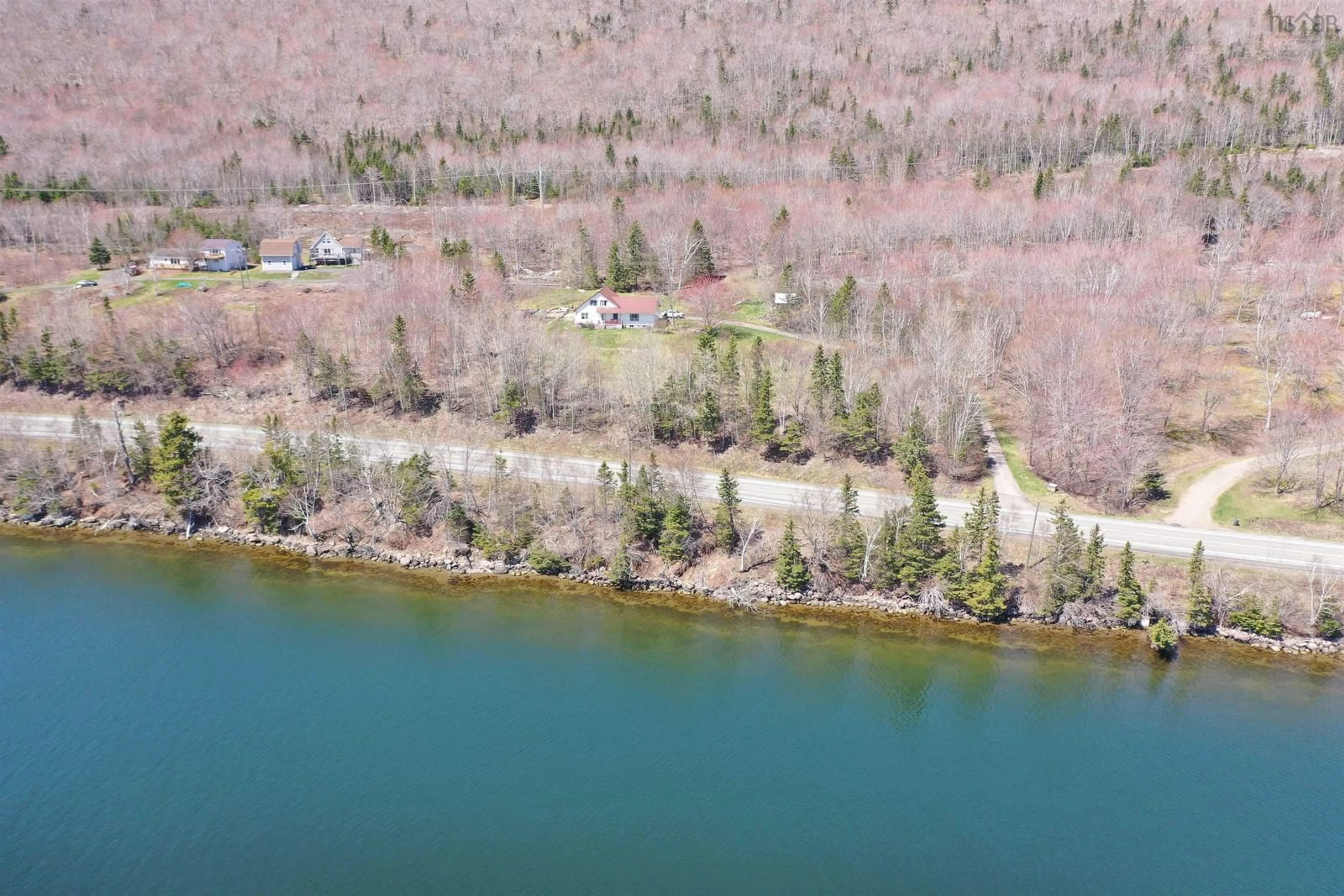 A pic from outside/outdoor area/front of a property/back of a property/a pic from drone, water/lake/river/ocean view for 10783 Ns-105 Hwy, Aberdeen Nova Scotia B0E 3M0