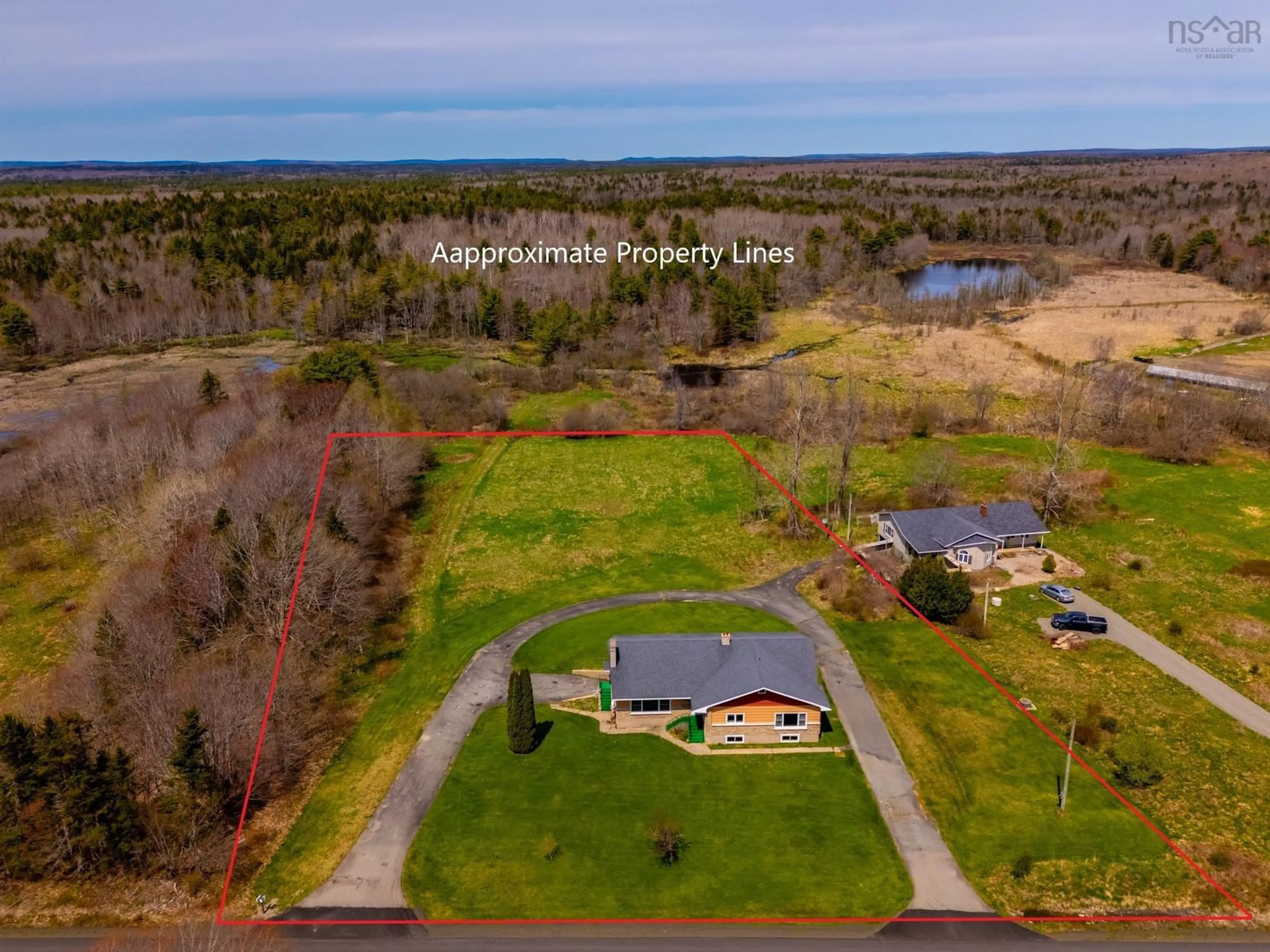 A pic from outside/outdoor area/front of a property/back of a property/a pic from drone, water/lake/river/ocean view for 335 Danvers Road, Danvers Nova Scotia B0W 3T0