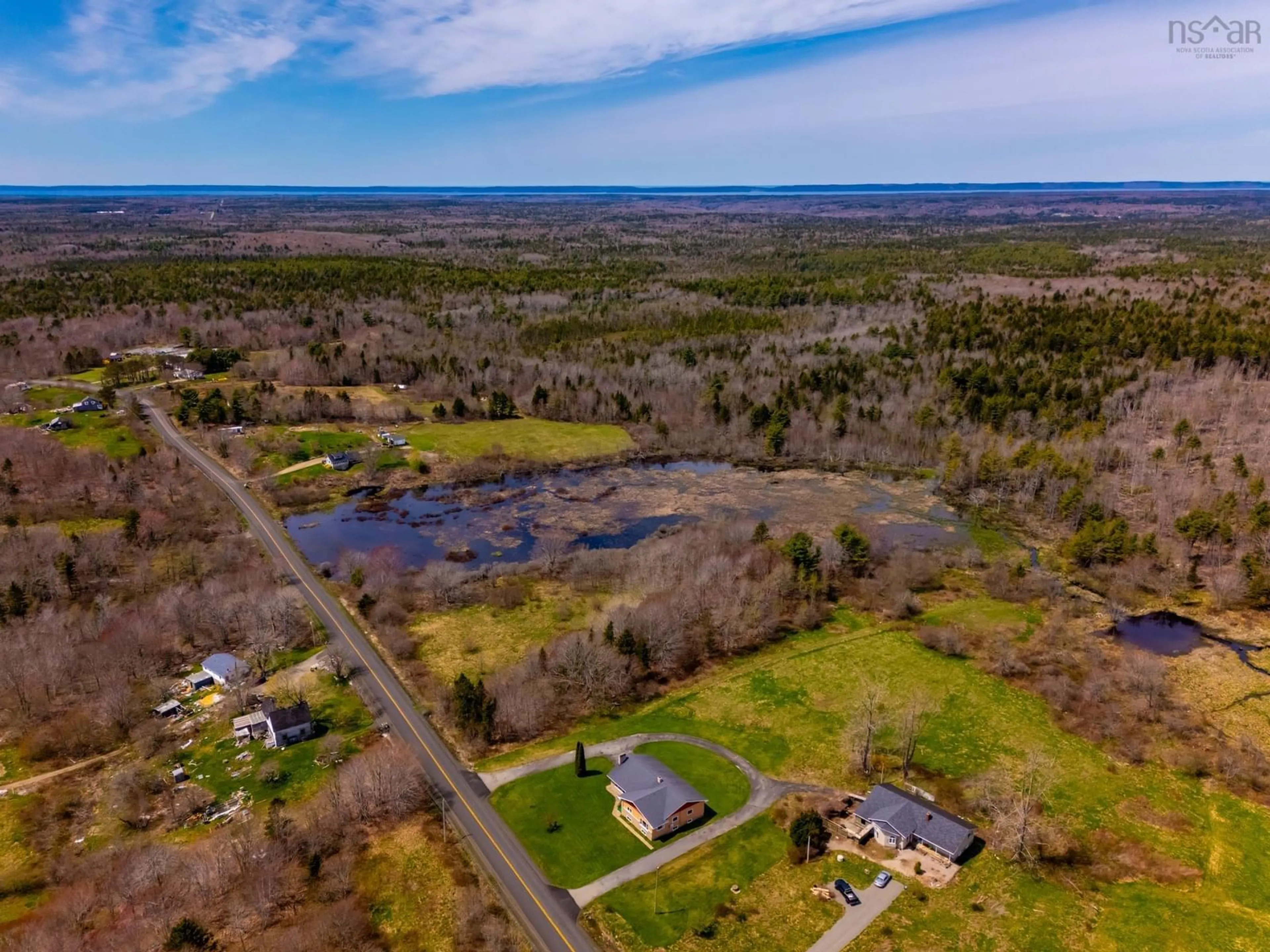 A pic from outside/outdoor area/front of a property/back of a property/a pic from drone, water/lake/river/ocean view for 335 Danvers Road, Danvers Nova Scotia B0W 3T0