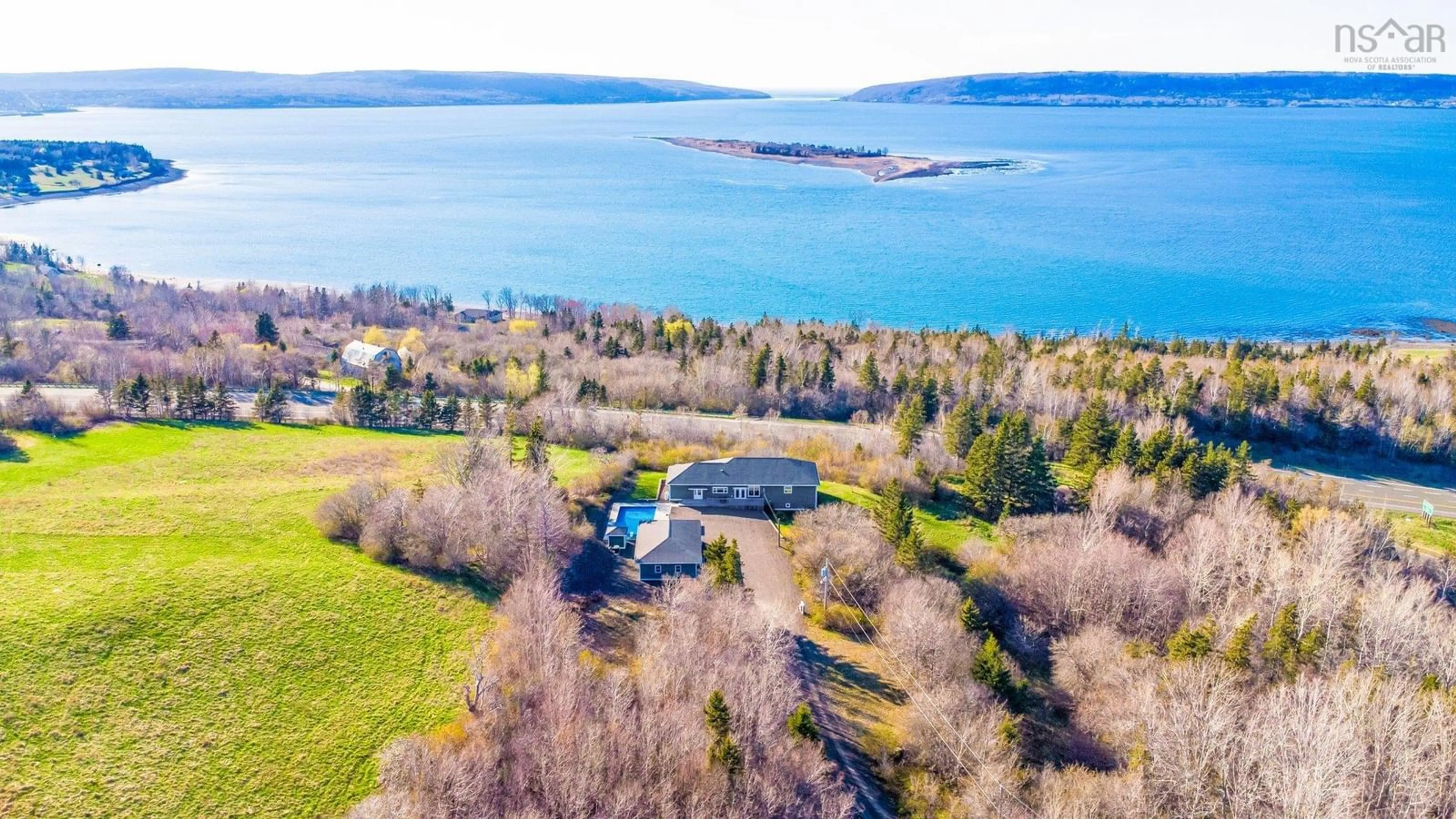 A pic from outside/outdoor area/front of a property/back of a property/a pic from drone, water/lake/river/ocean view for 10 Basin View Dr, Smiths Cove Nova Scotia B0S 1S0