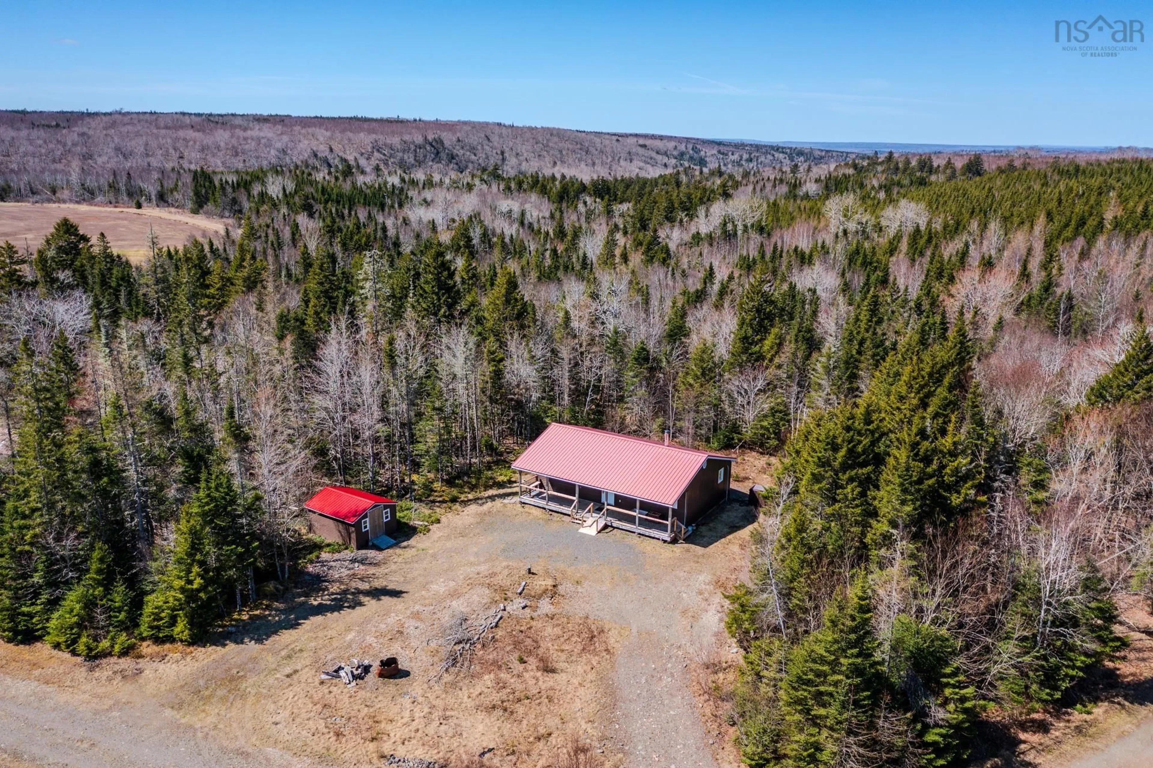 A pic from outside/outdoor area/front of a property/back of a property/a pic from drone, forest/trees view for Fisher Rd, Eastville Nova Scotia B0N 2P0