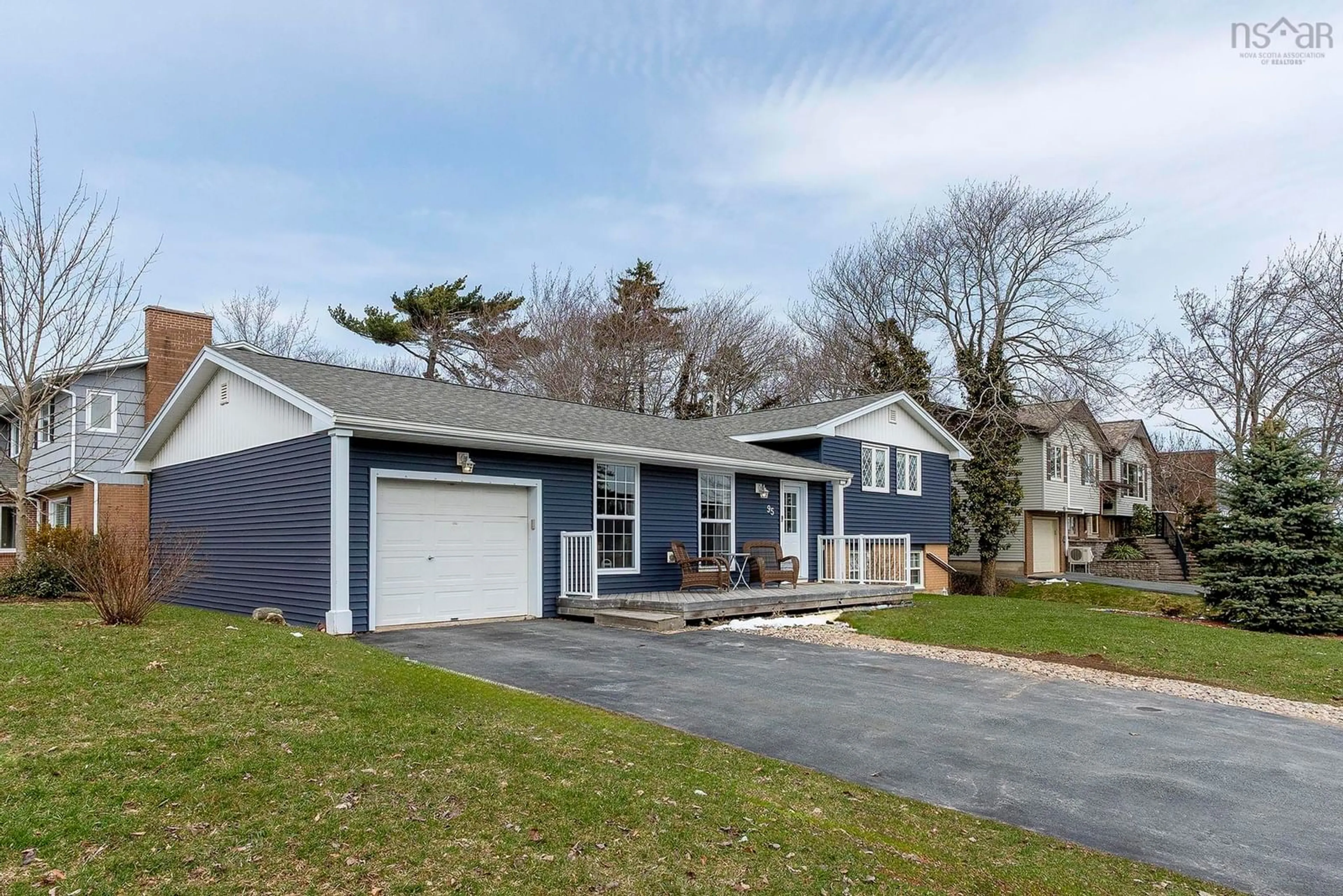 Home with vinyl exterior material, street for 95 Bayview Rd, Halifax Nova Scotia B3M 1N8