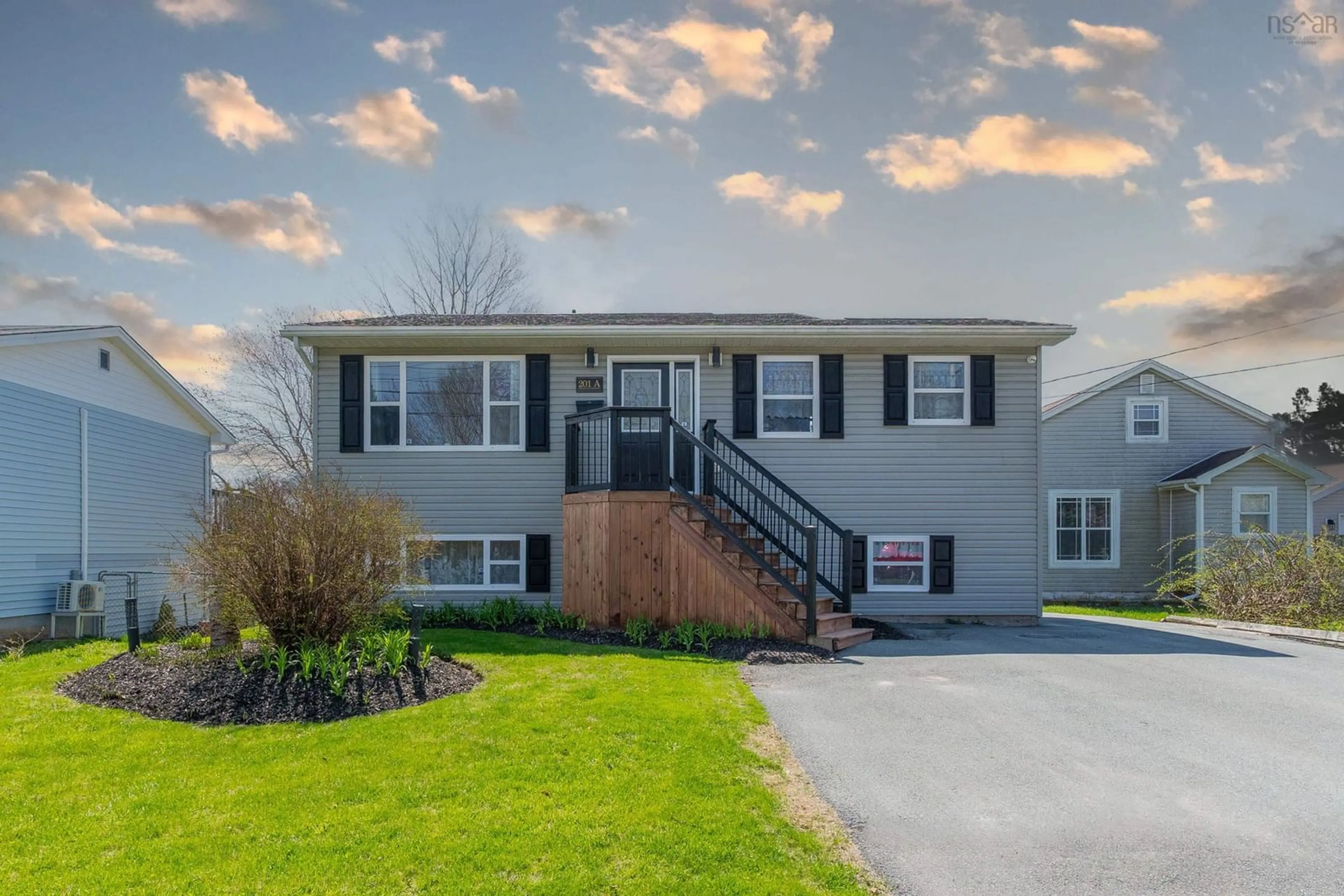 Home with vinyl exterior material, street for 201A Mount Edward Rd, Woodlawn Nova Scotia B4G 1B7