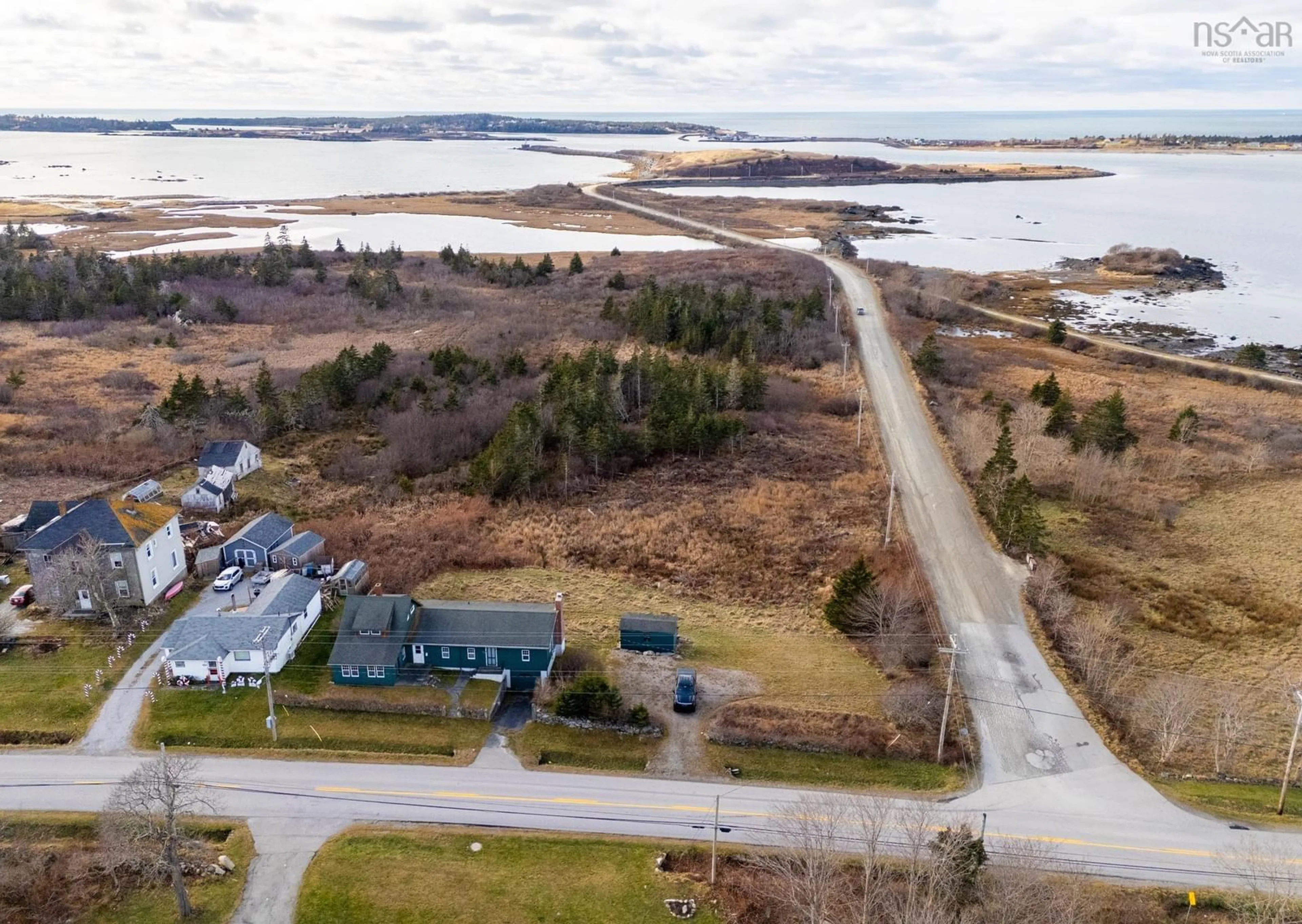 A pic from outside/outdoor area/front of a property/back of a property/a pic from drone, water/lake/river/ocean view for 2473 Chebogue Rd, Sand Beach Nova Scotia B5A 4H2