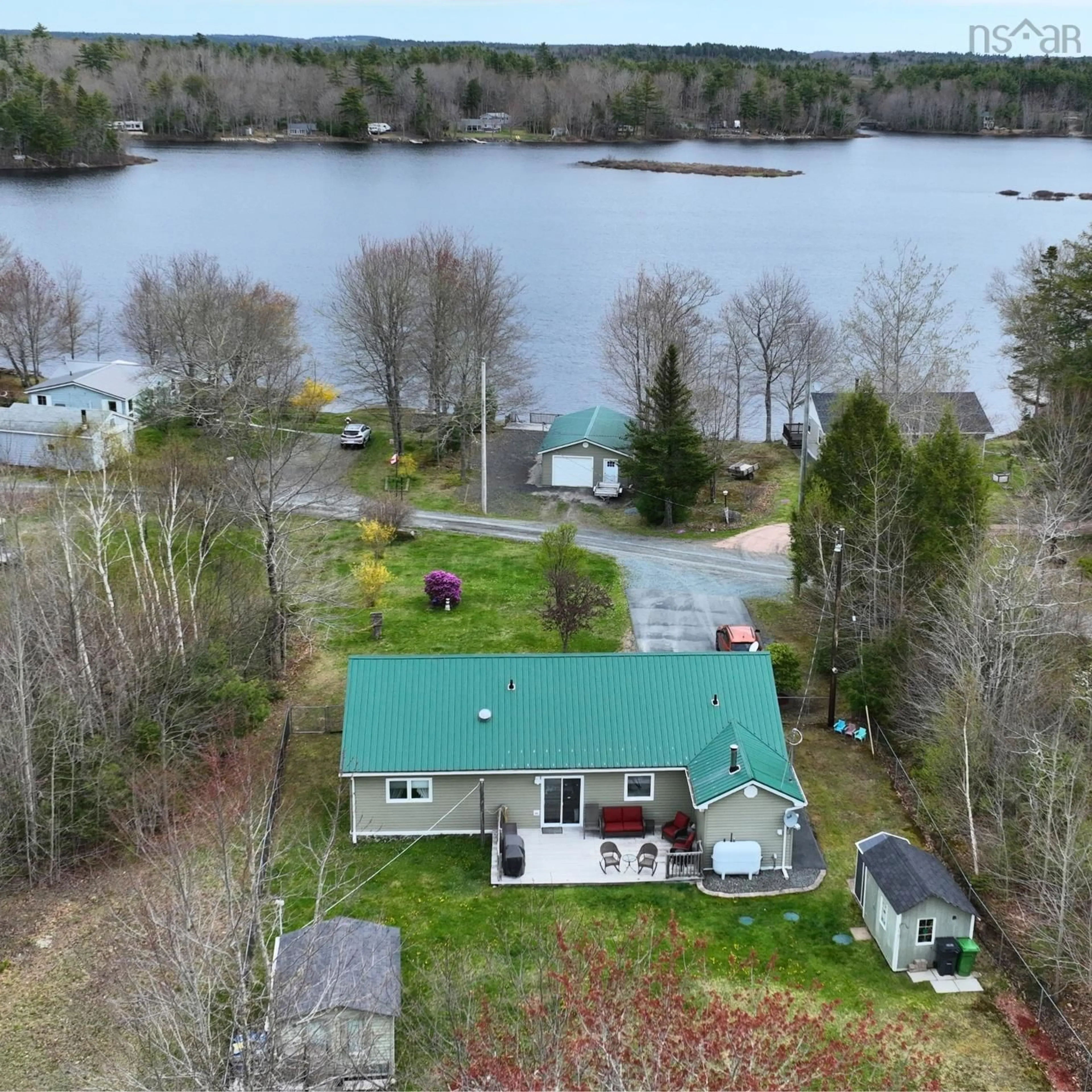 A pic from outside/outdoor area/front of a property/back of a property/a pic from drone, water/lake/river/ocean view for 155 Rhyno Lake Rd, West Clifford Nova Scotia B4V 9C4