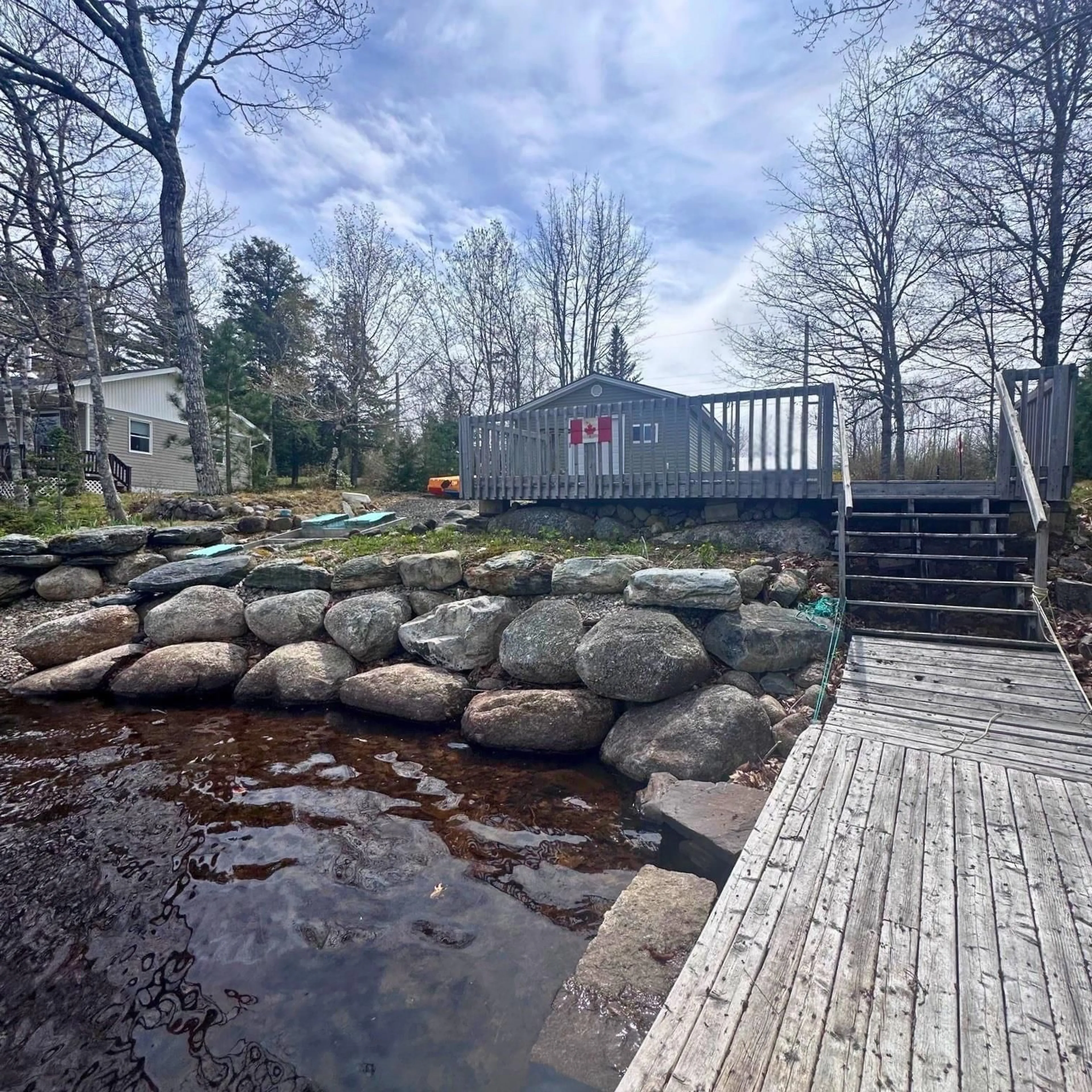 Patio, water/lake/river/ocean view for 155 Rhyno Lake Rd, West Clifford Nova Scotia B4V 9C4