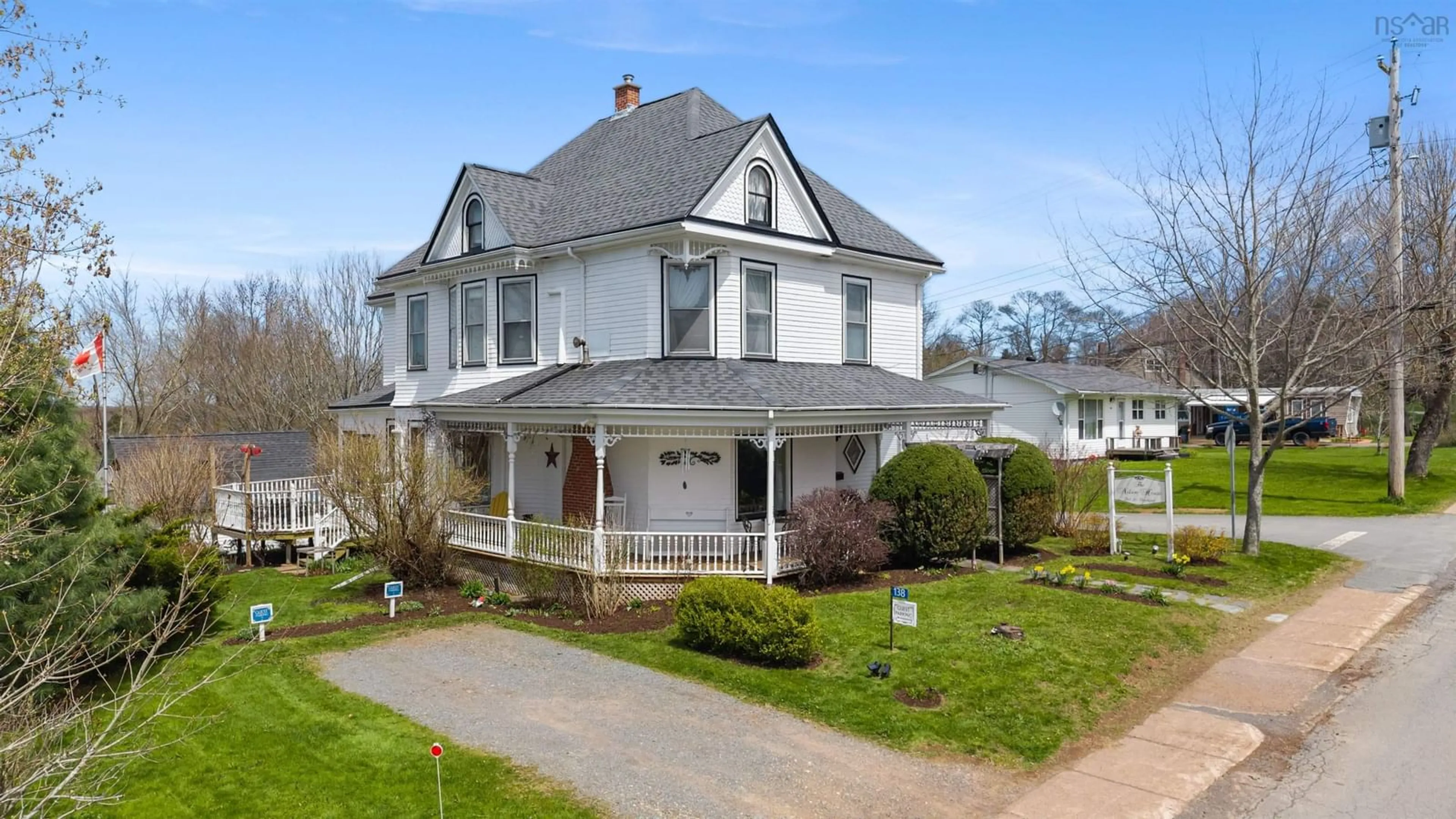 A pic from outside/outdoor area/front of a property/back of a property/a pic from drone, street for 138 Main St, Stewiacke Nova Scotia B0N 2J0