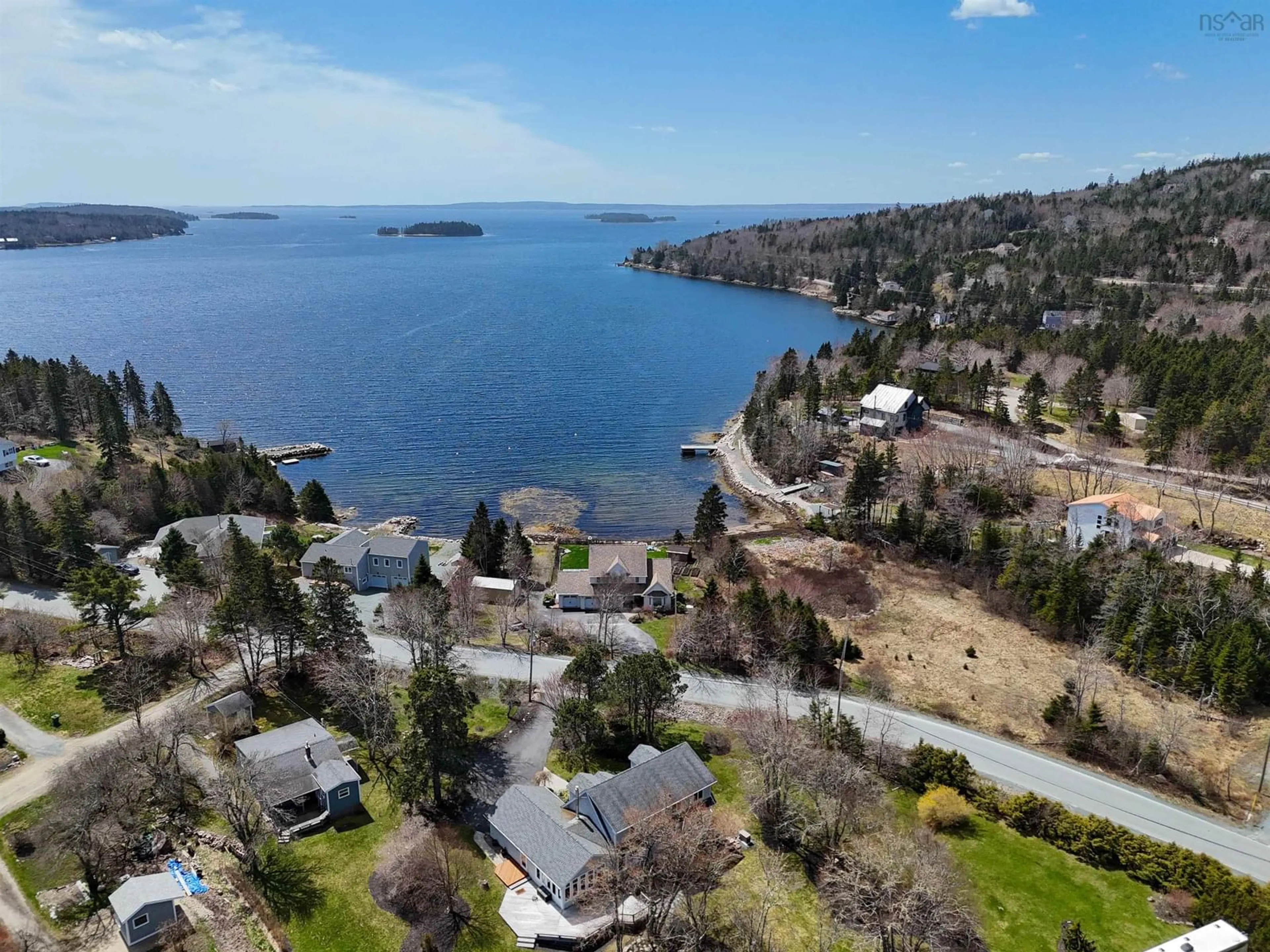 A pic from outside/outdoor area/front of a property/back of a property/a pic from drone, water/lake/river/ocean view for 129 Masons Point Rd, Head Of St. Margarets Bay Nova Scotia B3Z 1Y9