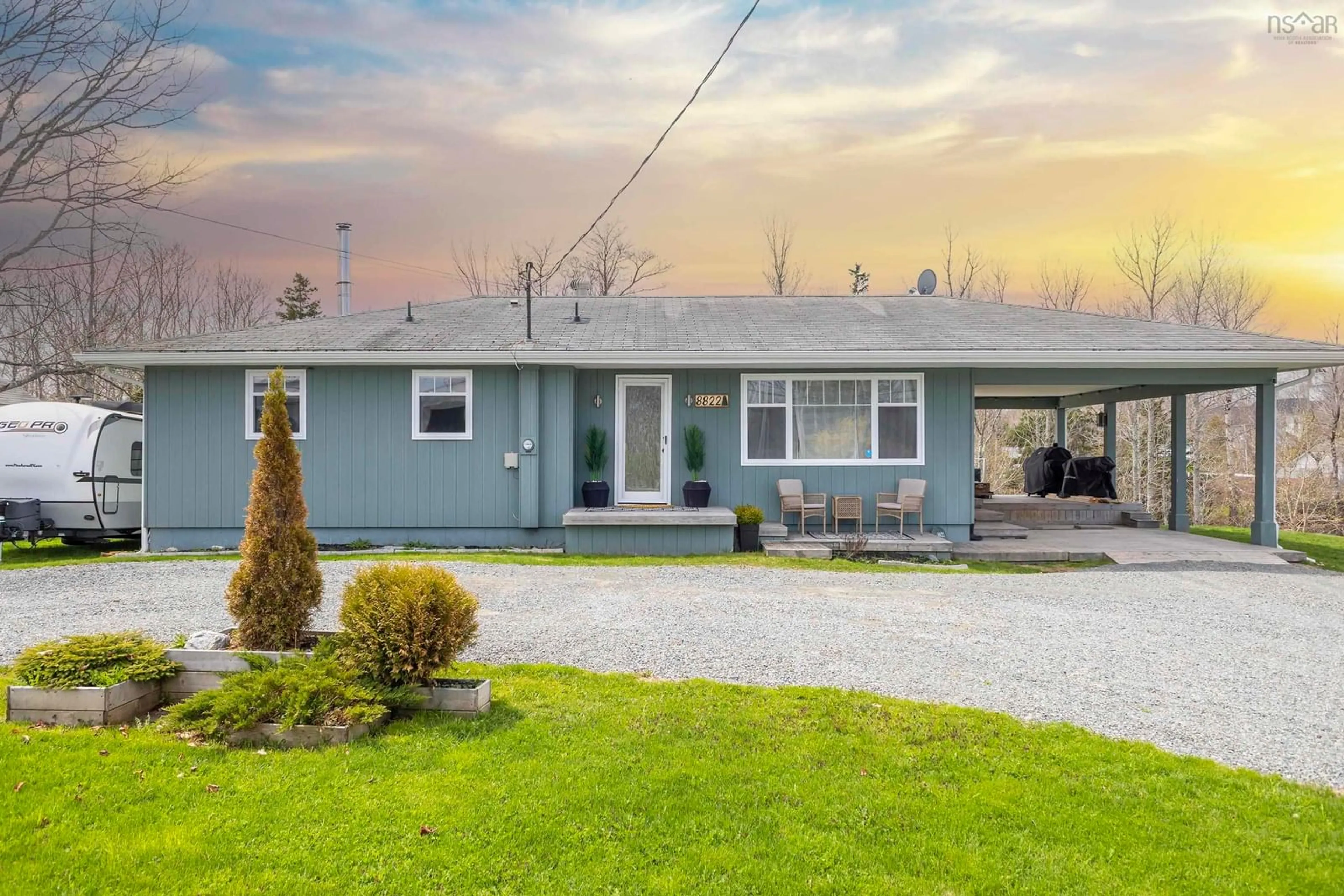 Home with vinyl exterior material, street for 8822 Highway 215, Maitland Nova Scotia B0N 1T0