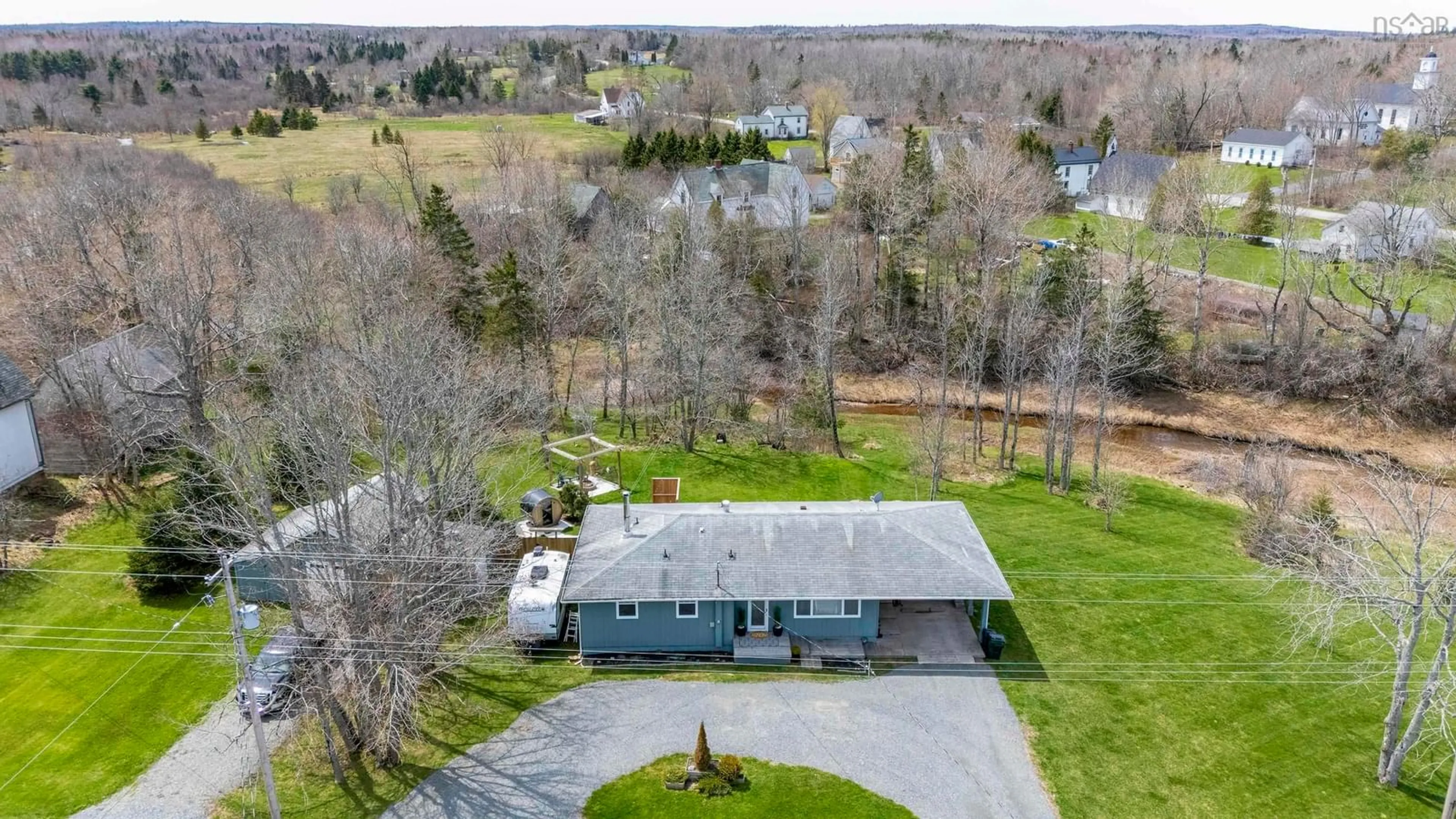 A pic from outside/outdoor area/front of a property/back of a property/a pic from drone, water/lake/river/ocean view for 8822 Highway 215, Maitland Nova Scotia B0N 1T0