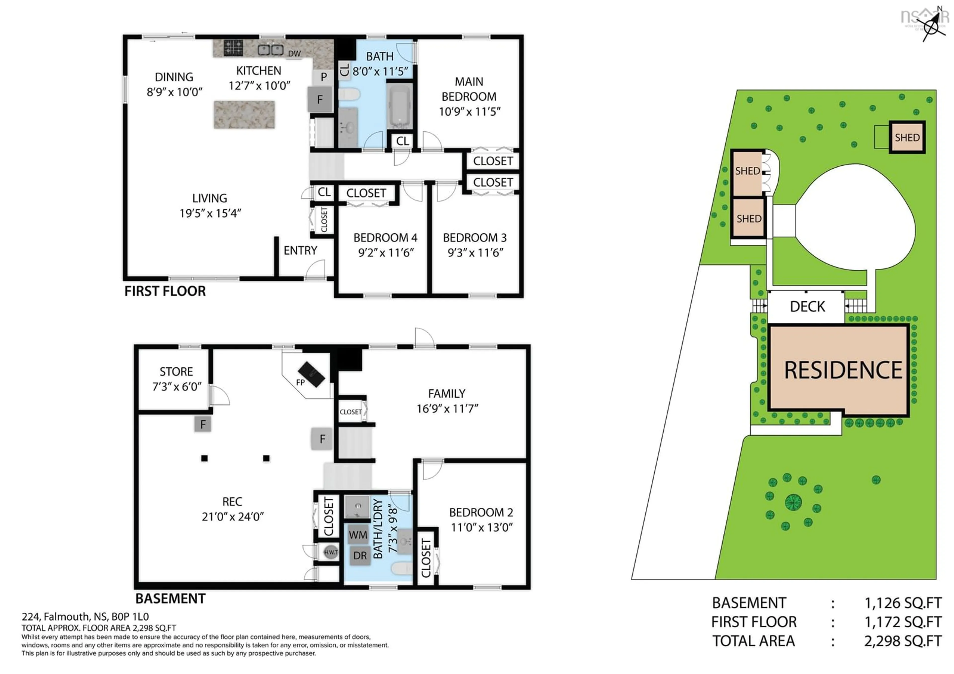 Floor plan for 224 Falmouth Back Rd, Falmouth Nova Scotia B0P 1P0