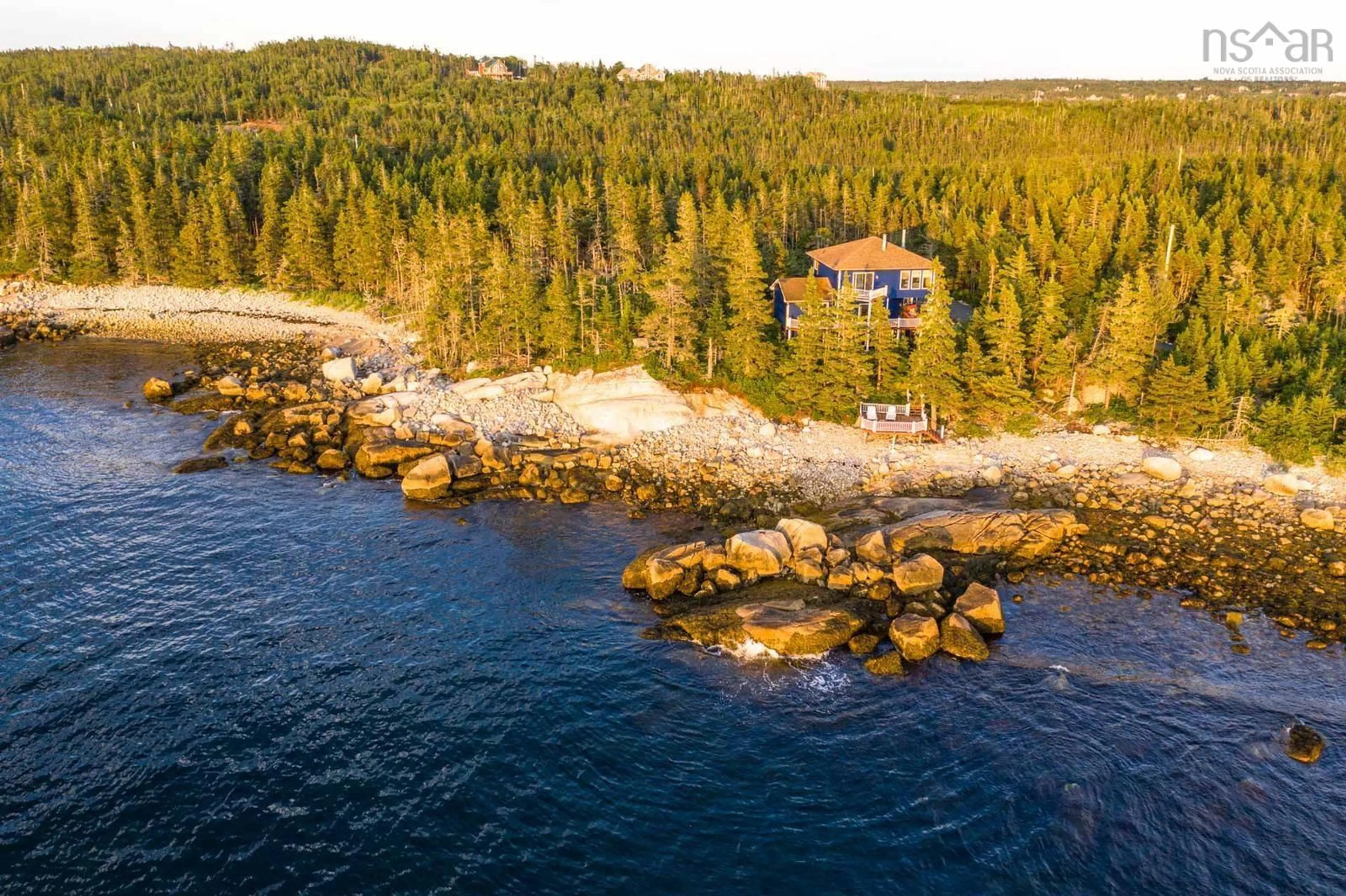 A pic from outside/outdoor area/front of a property/back of a property/a pic from drone, water/lake/river/ocean view for 765 Shad Point Parkway, Blind Bay Nova Scotia B3Z 4C2