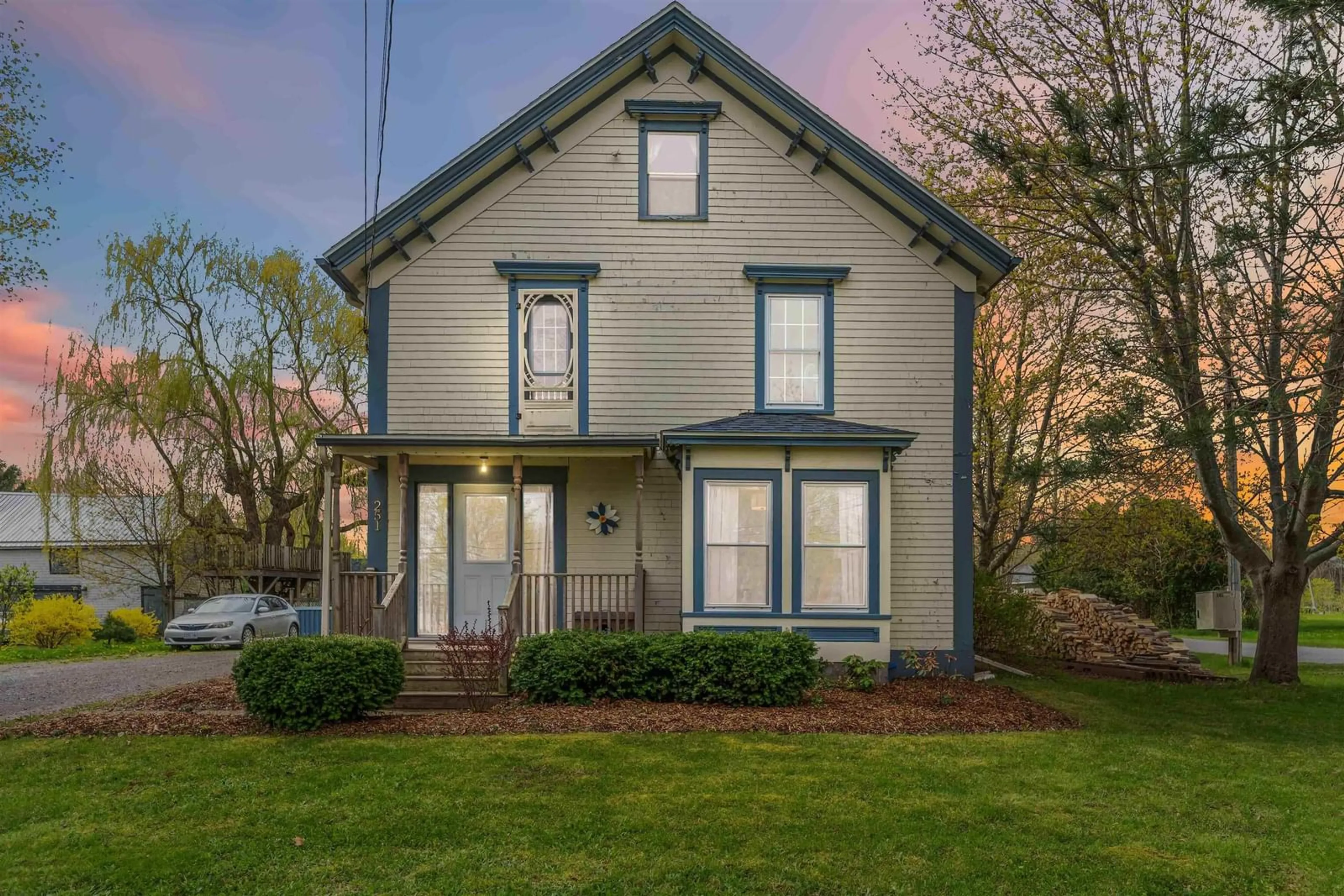 Home with vinyl exterior material, street for 251 Main St, Berwick Nova Scotia B0P 1E0