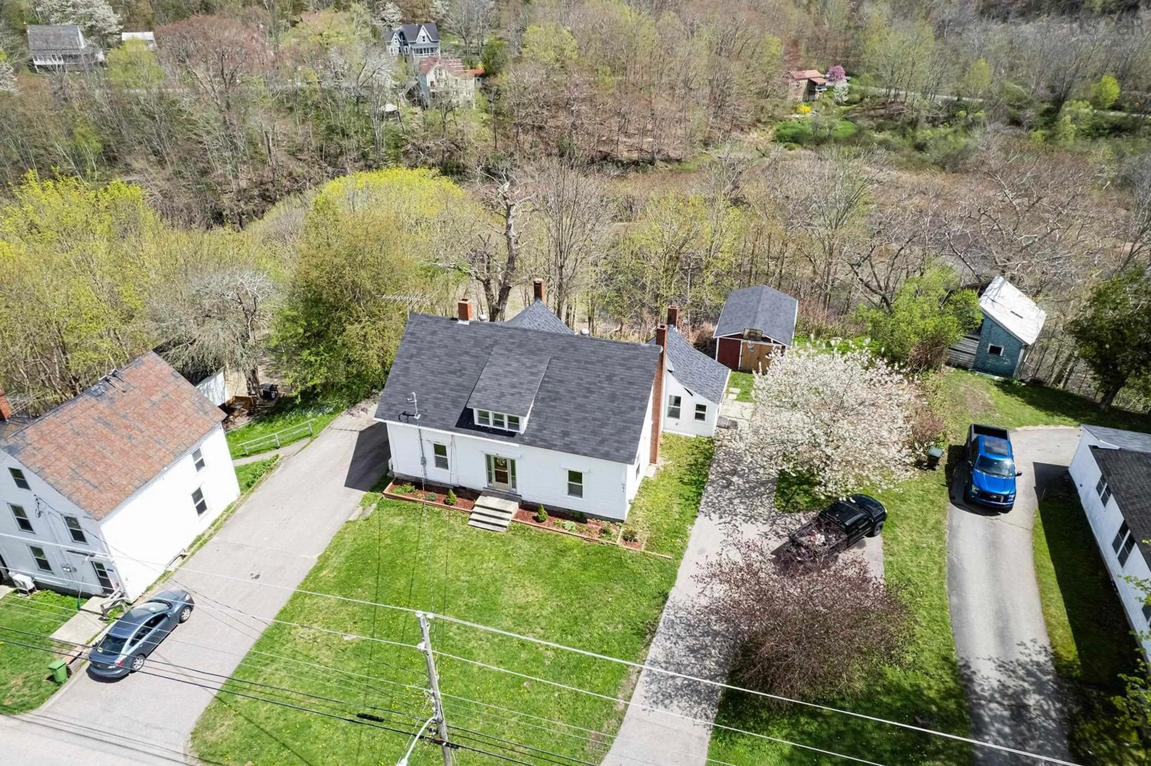 A pic from outside/outdoor area/front of a property/back of a property/a pic from drone, street for 1361 River Rd, Bear River Nova Scotia B0S 1B0