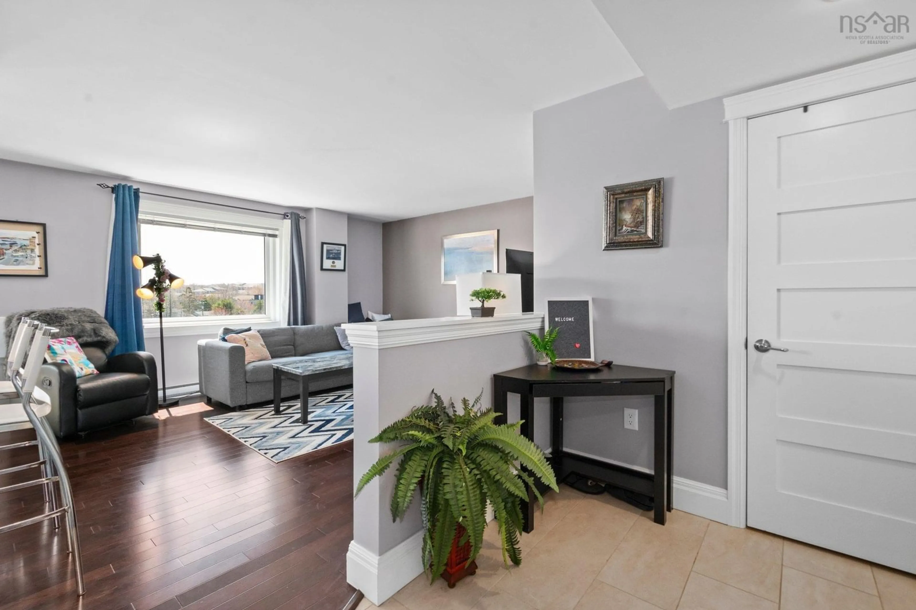 Living room with furniture, wood/laminate floor for 45 Vimy #822, Halifax Nova Scotia B3M 4C5