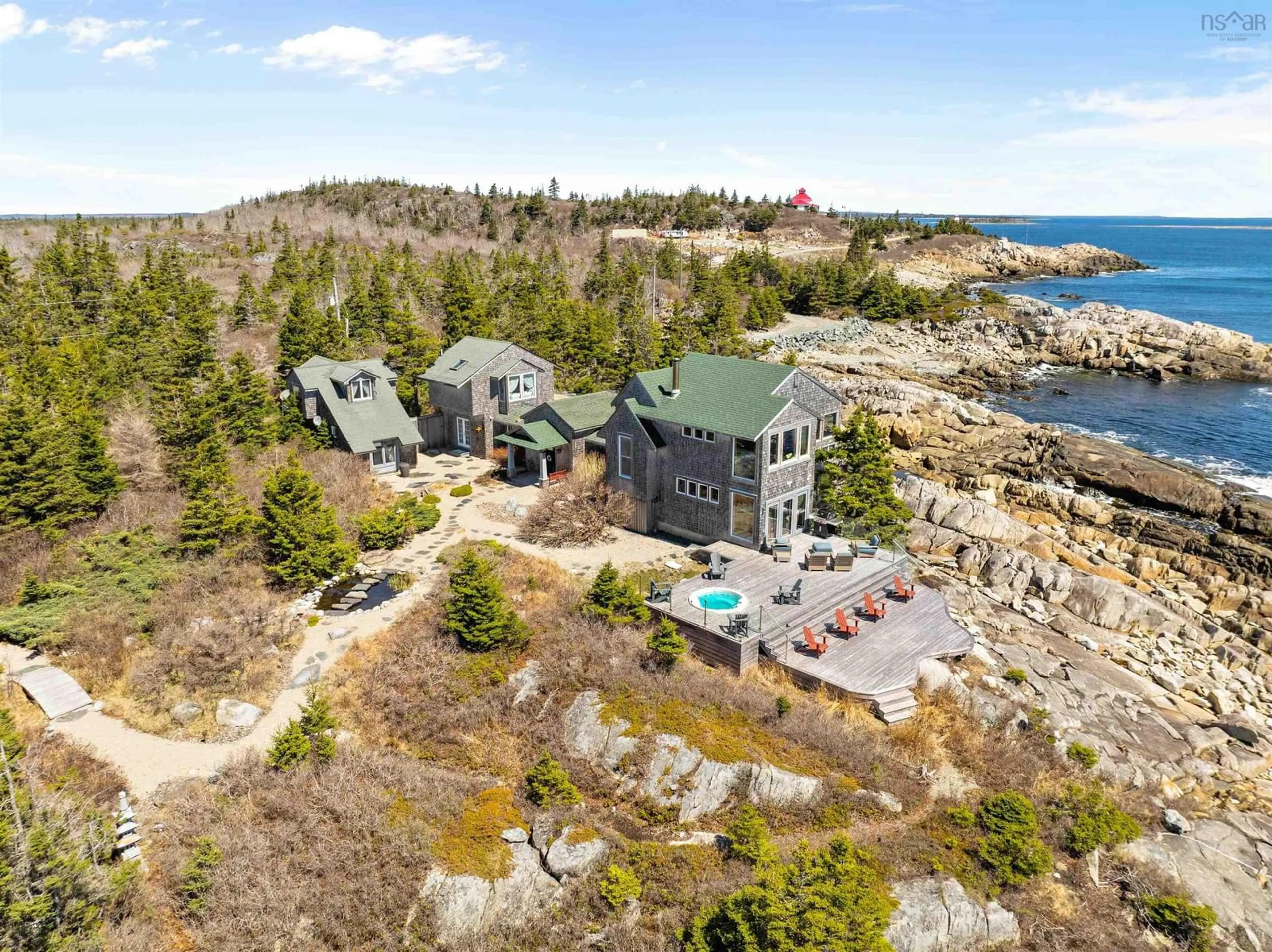 A pic from outside/outdoor area/front of a property/back of a property/a pic from drone, water/lake/river/ocean view for 1017 Long Cove Rd, Port Medway Nova Scotia B0J 2T0