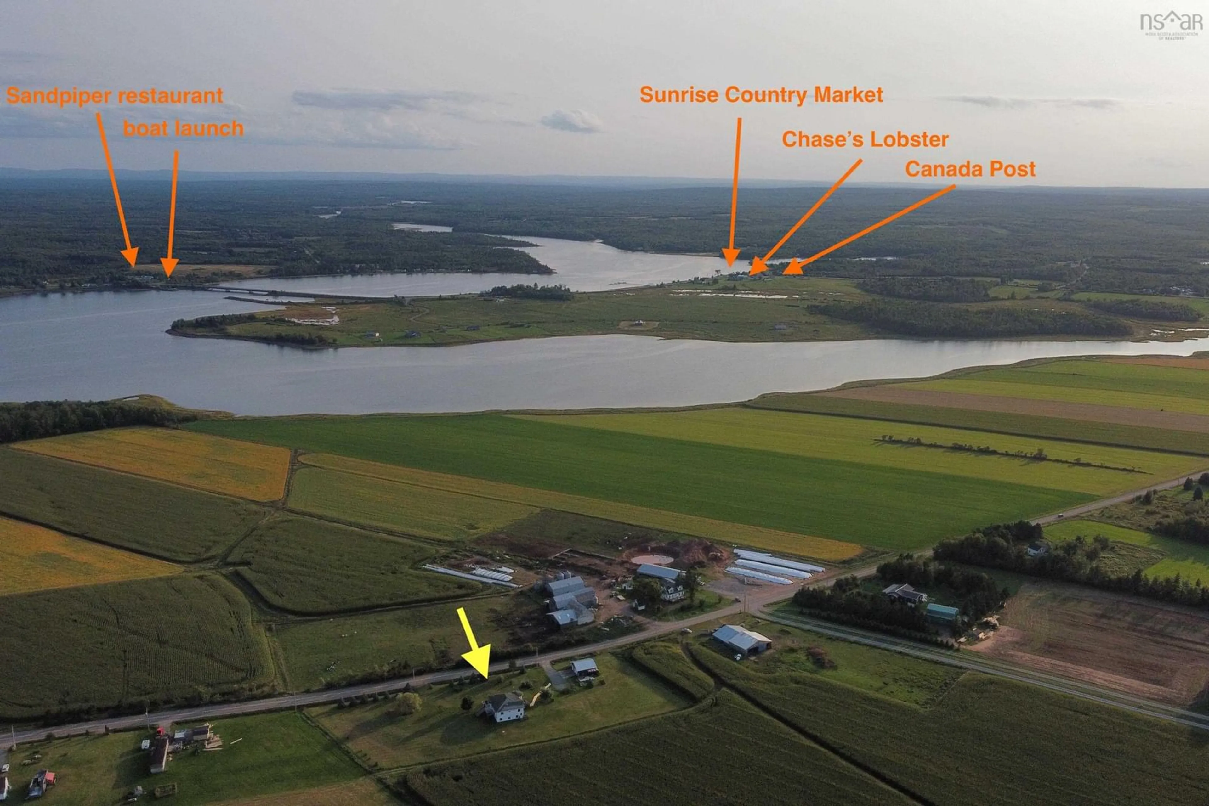A pic from outside/outdoor area/front of a property/back of a property/a pic from drone, water/lake/river/ocean view for 345 Toney Bay Rd, Port Howe Nova Scotia B0K 1K0