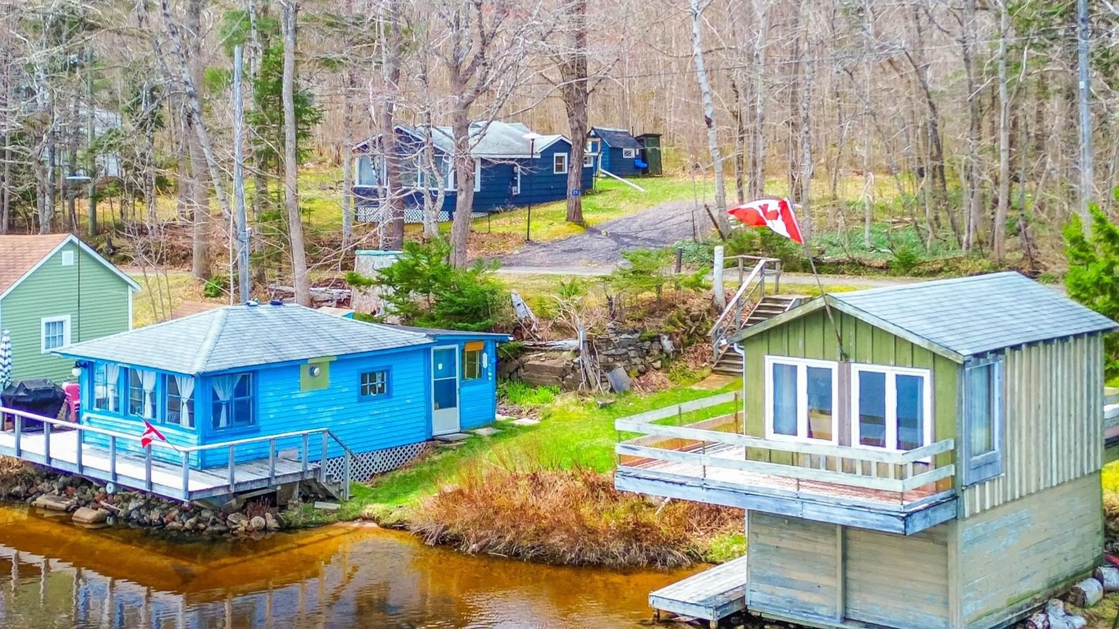 A pic from outside/outdoor area/front of a property/back of a property/a pic from drone, water/lake/river/ocean view for 23/26 S-10 Rd, Lake George Nova Scotia B0P 1C0
