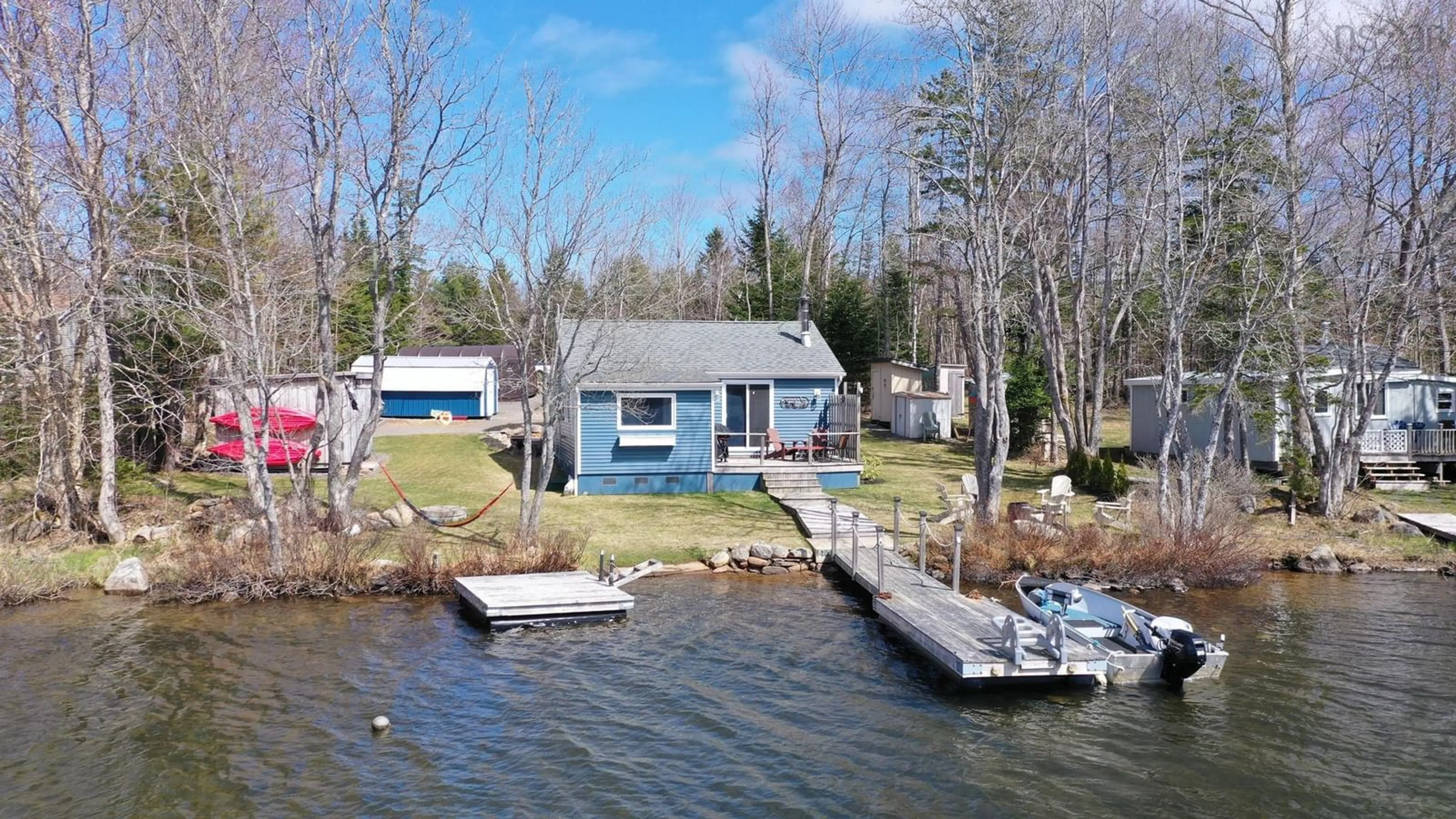 A pic from outside/outdoor area/front of a property/back of a property/a pic from drone, water/lake/river/ocean view for 718 Sunken Lake Rd, Sunken Lake Nova Scotia B4P 2R2